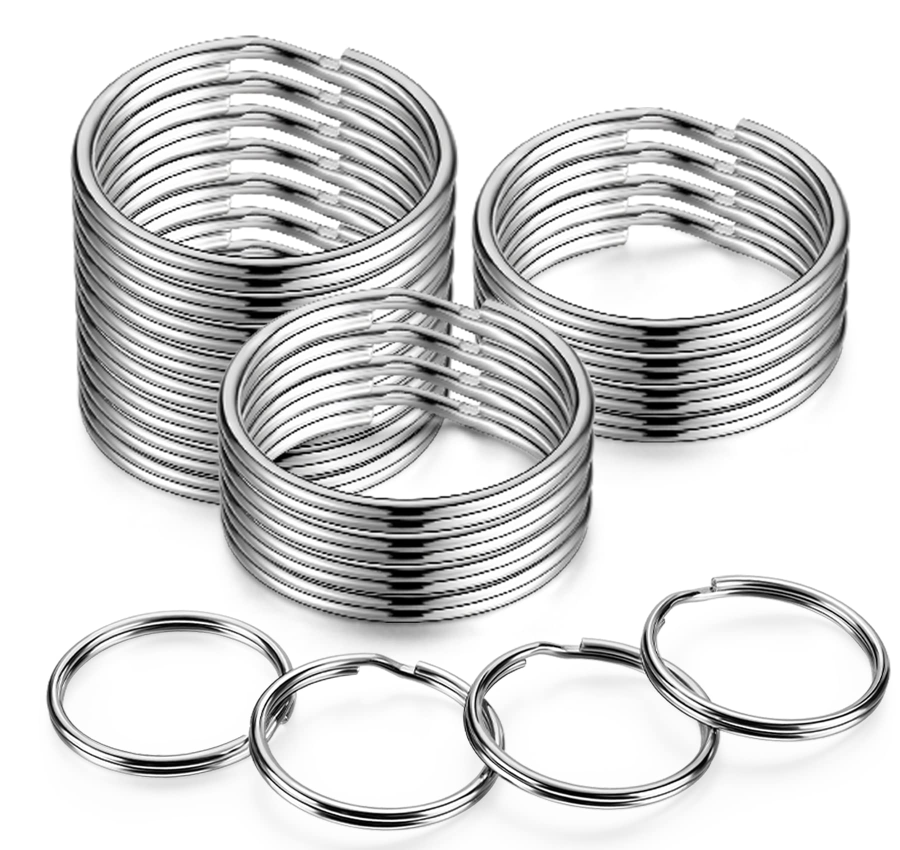 1.5 Inch Round Key Rings Bulk (30pcs) - 38mm Silver Metal Split Key Rings Set for Keychain, Dog Collar Tags, DIY Jewelry Making & Car Keys - Perfect for Home Organization, Gift Packaging & Craft Projects