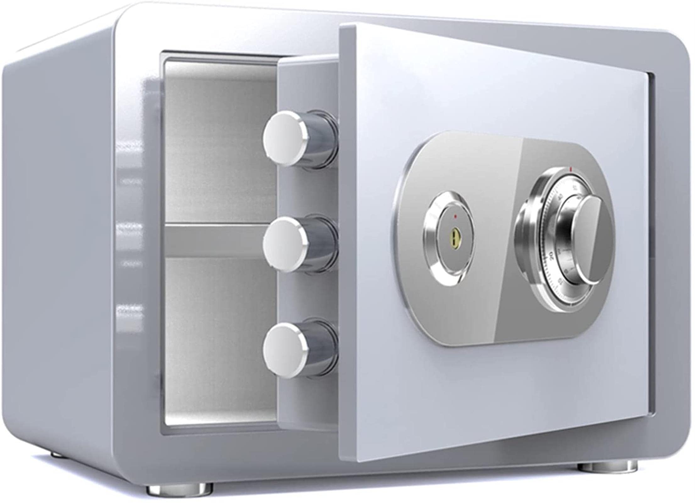 Steel Home Security Safe Box with Key Lock - Fireproof & Anti-Theft Safe for Cash, Documents, Jewelry & Valuables (30x38x30cm) - Perfect for Bedroom, Office & Travel Security Storage