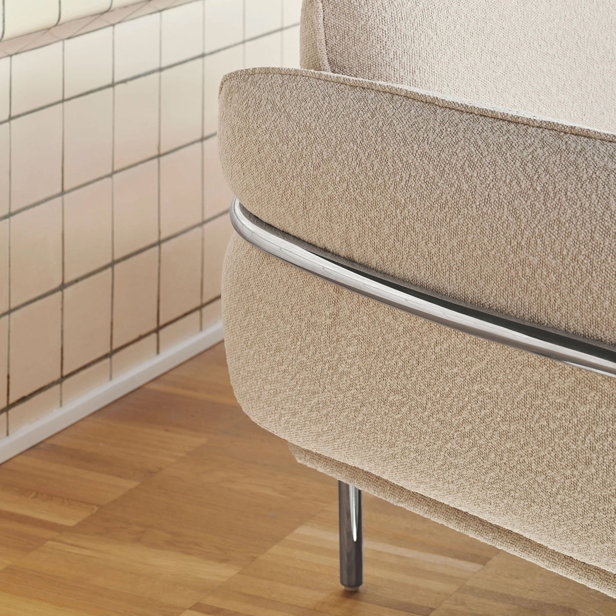 3-Seater Boucle Fabric Sofa Holder - Modern Upholstered Living Room Couch for Small Spaces, Apartments & Cozy Home Decor