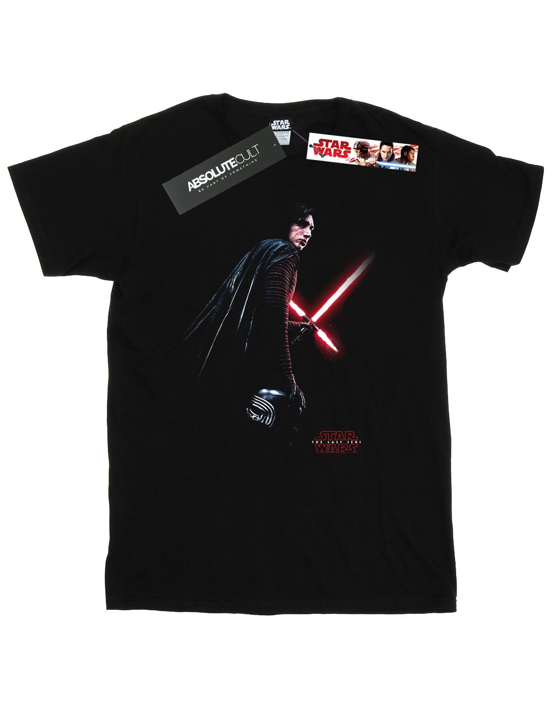 Star Wars The Last Jedi Kylo Ren Men's Black Shadow Graphic T-Shirt - Large Size for Cosplay, Movie Nights & Fan Gifts