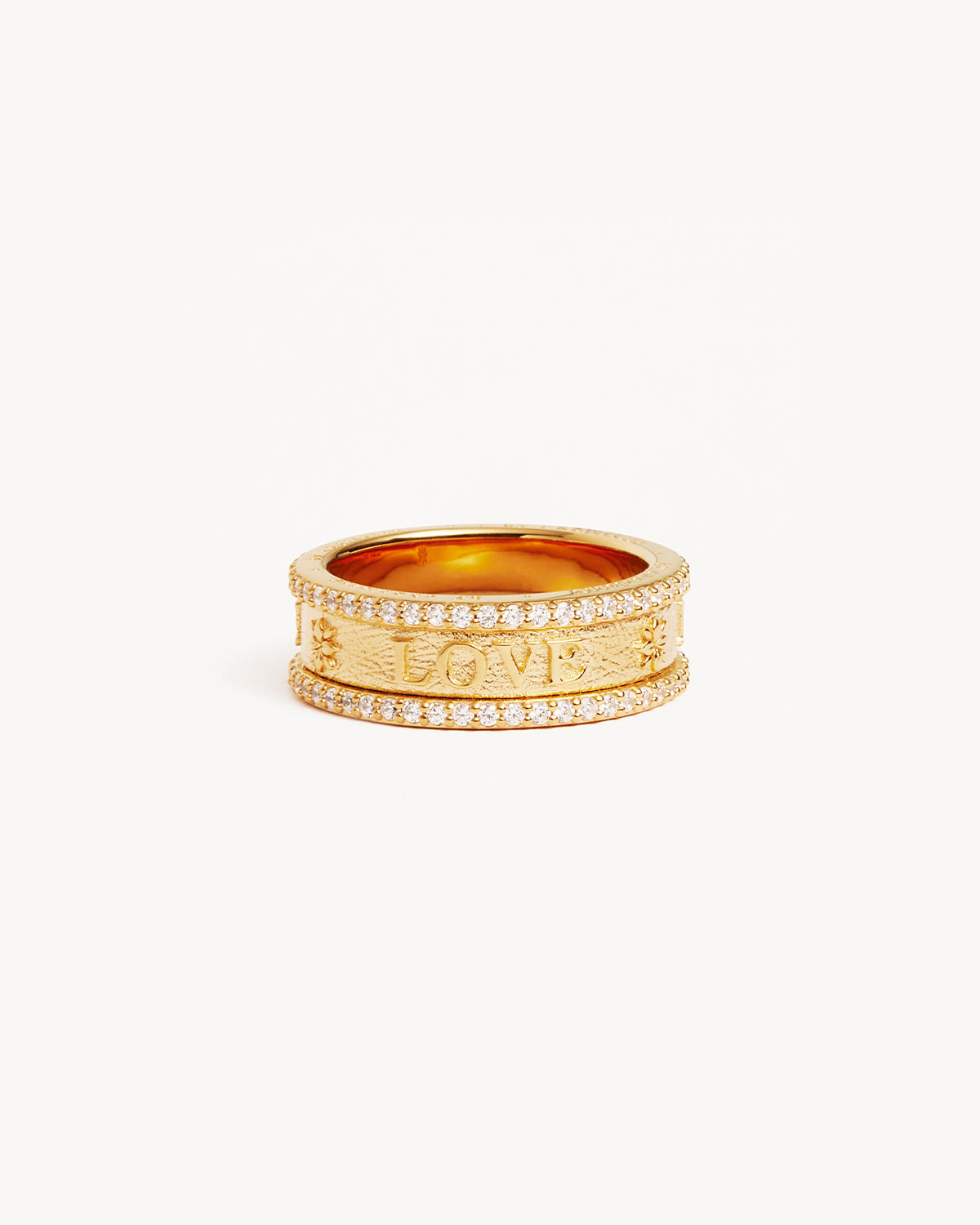 18K Gold Vermeil Love Ring for Women - Elegant Stackable Band for Valentine's Day, Anniversary & Wedding Jewelry Gift