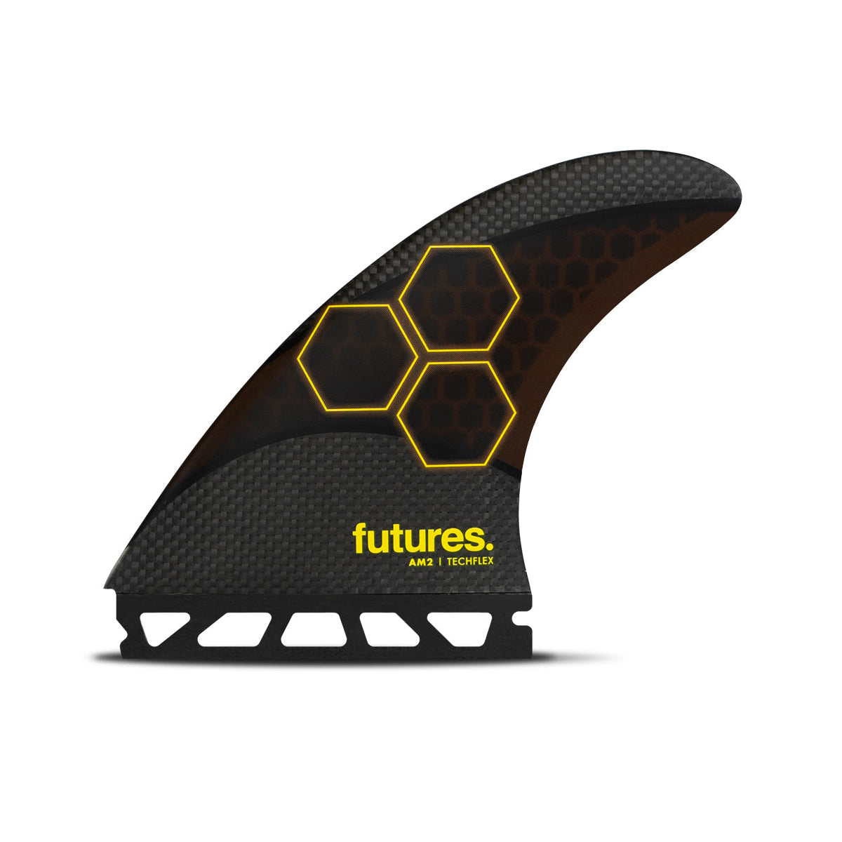 Futures Thruster AM2 Surfboard Fins with Techflex - Black/Orange - High-Performance Fins for Surfing, Shortboards & Performance Waves