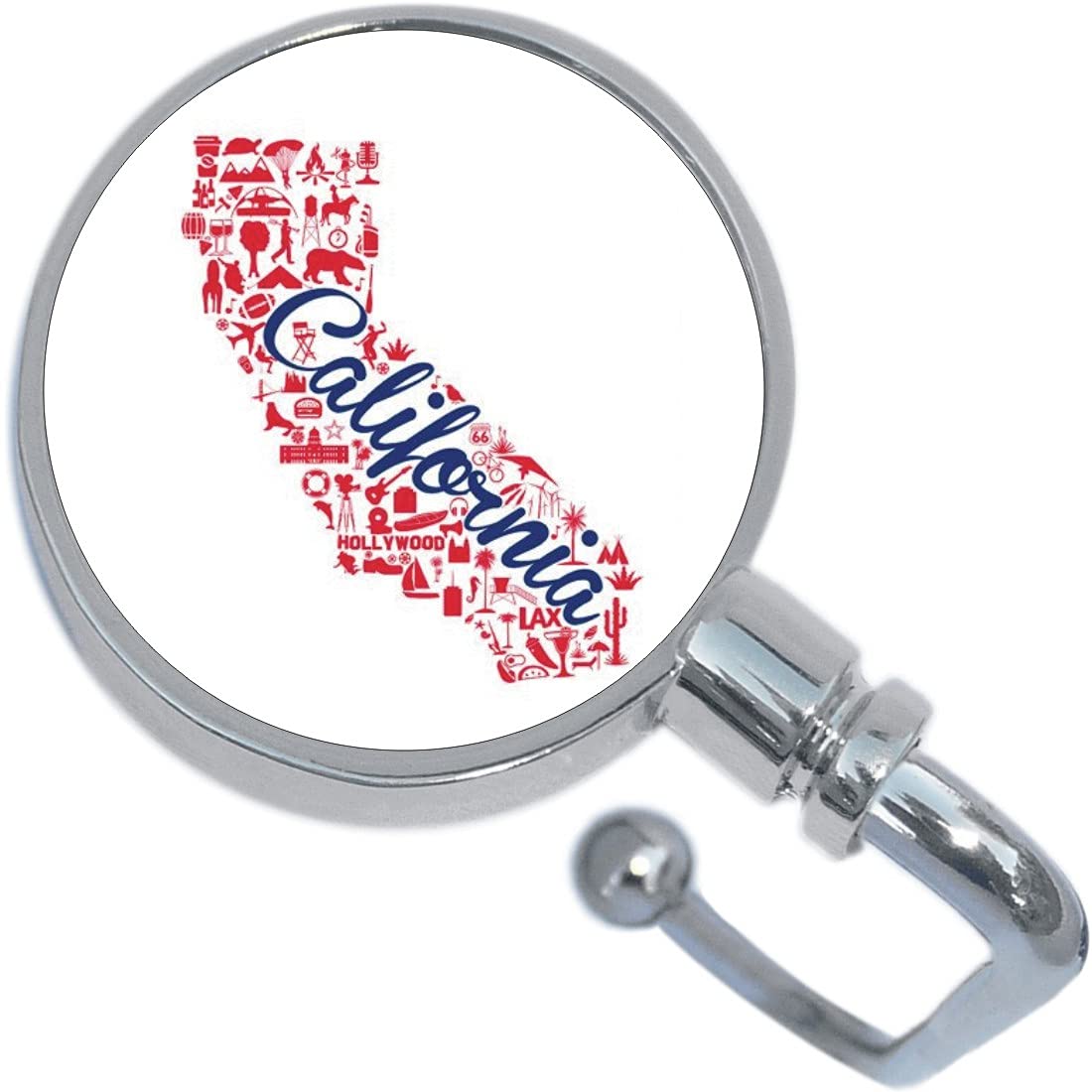 New California State Charms - Stylish Purse Hanger for Women | Perfect for Handbags, Wallets & Keychains | Great Gift for Travel Lovers & California Residents