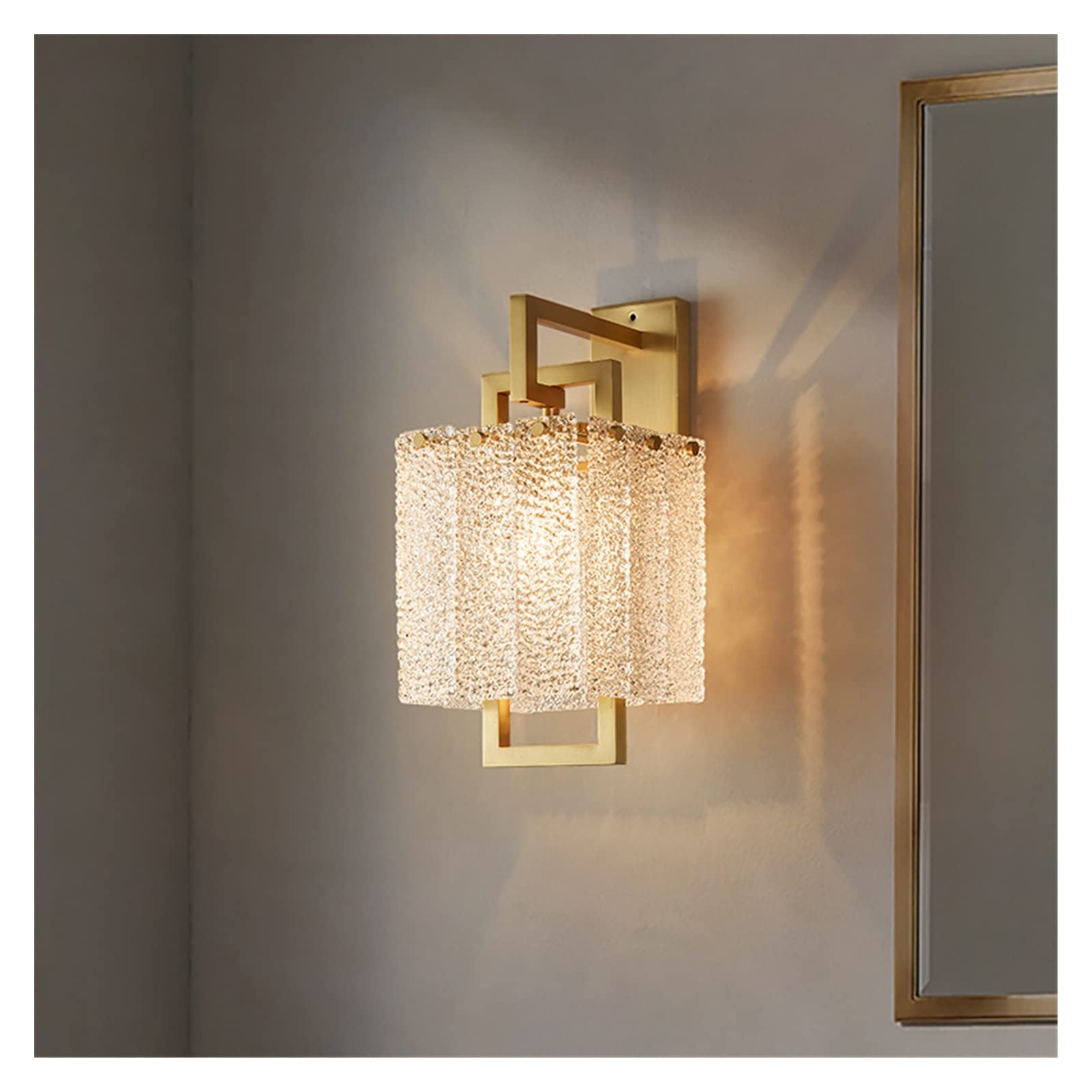 Vintage Copper Wall Lamp with Crystal Accents - LED Wall Sconce Light in Golden Finish for Living Room, Bedroom, Dining Room & Staircase | Elegant Ambient Lighting for Home Decor & Wall Mount Installation