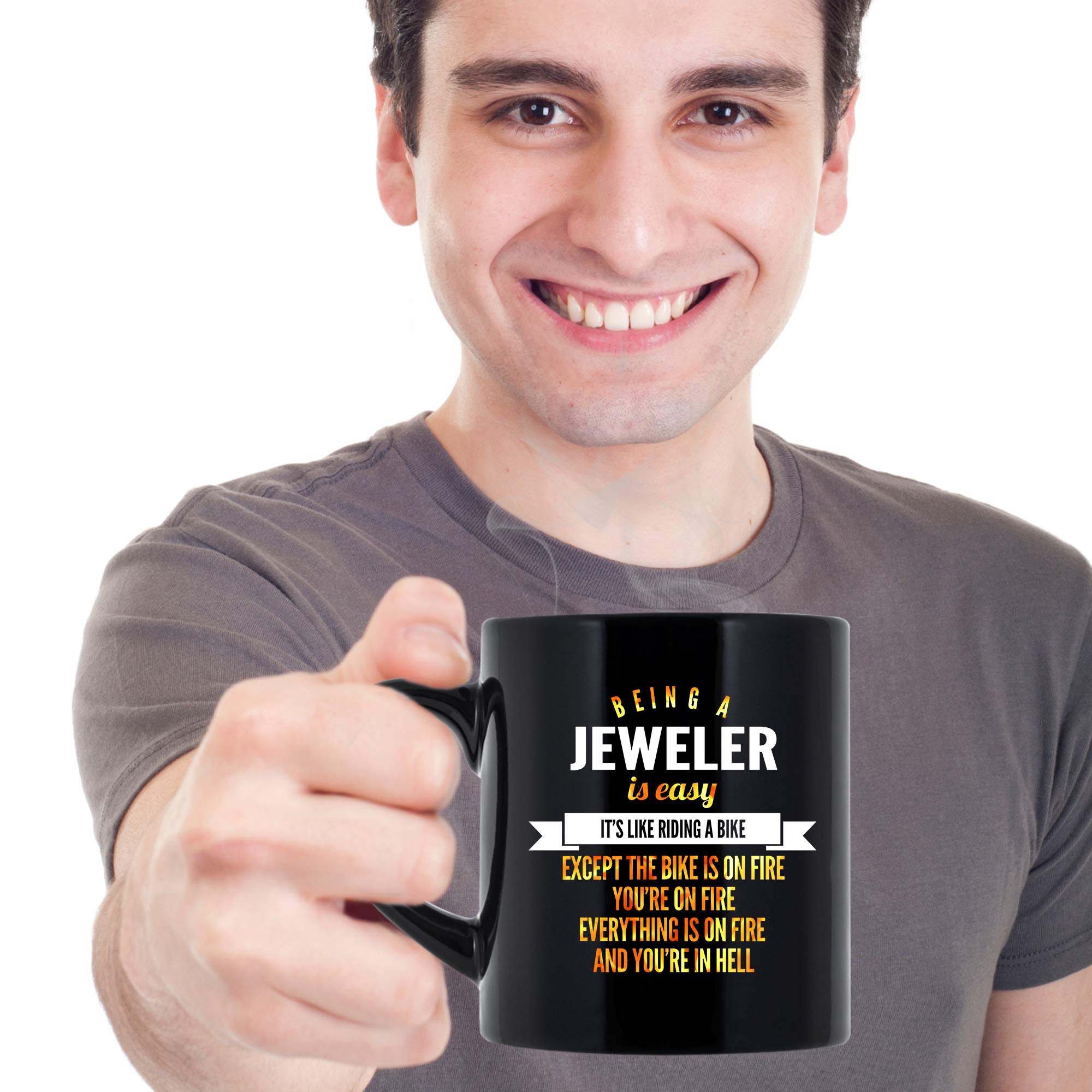 Funny Jeweler Coffee Mug - 11 oz Black Ceramic Cup | Hilarious Gift for Jewelers, Women & Men | Perfect for Coffee, Tea & Office Humor