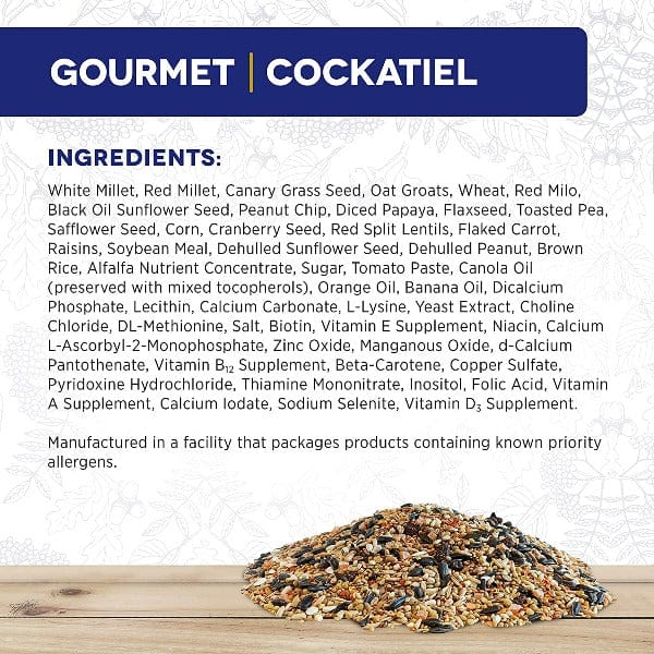 Premium Gourmet Seed Mix for Cockatiels - Nutrient-Rich Bird Food for Parrots & Small Birds - Perfect for Daily Feeding & Training Treats