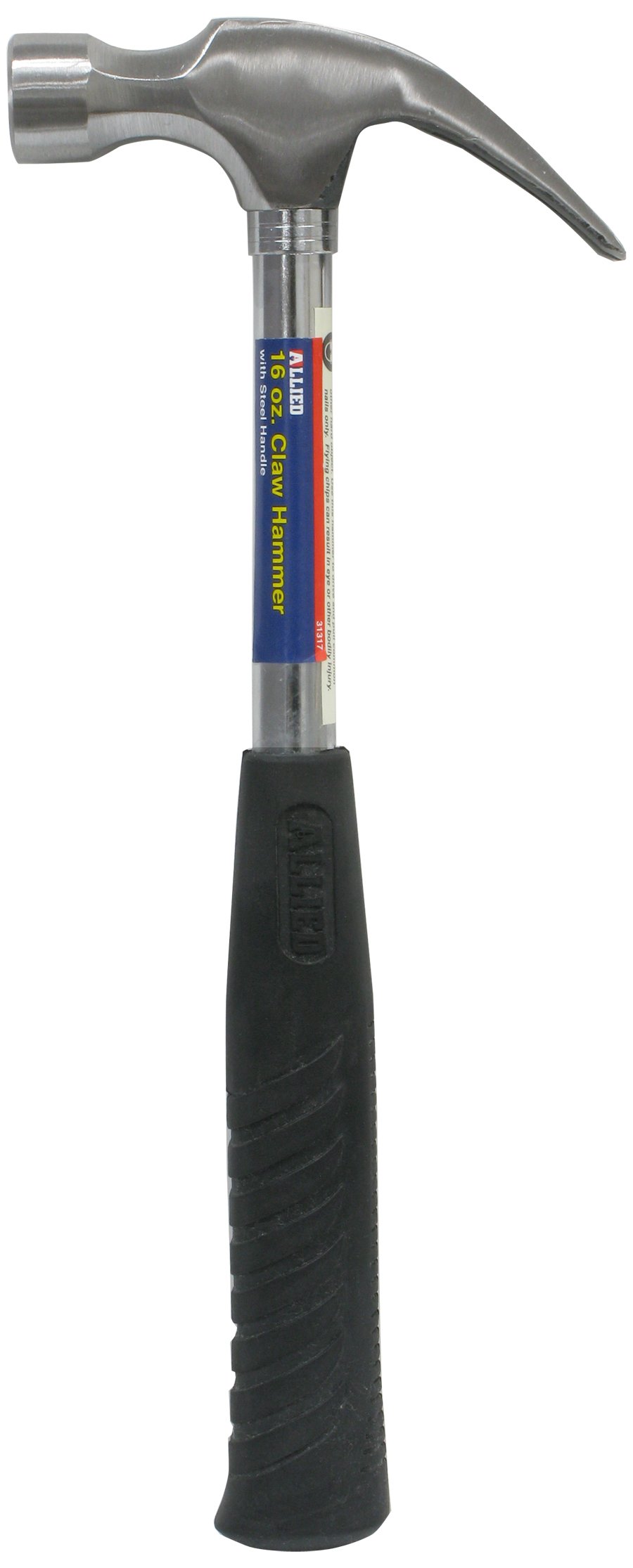 16 oz. Claw Hammer with Steel Handle - Heavy Duty Construction Tool for Carpentry, DIY Projects, and Home Repairs