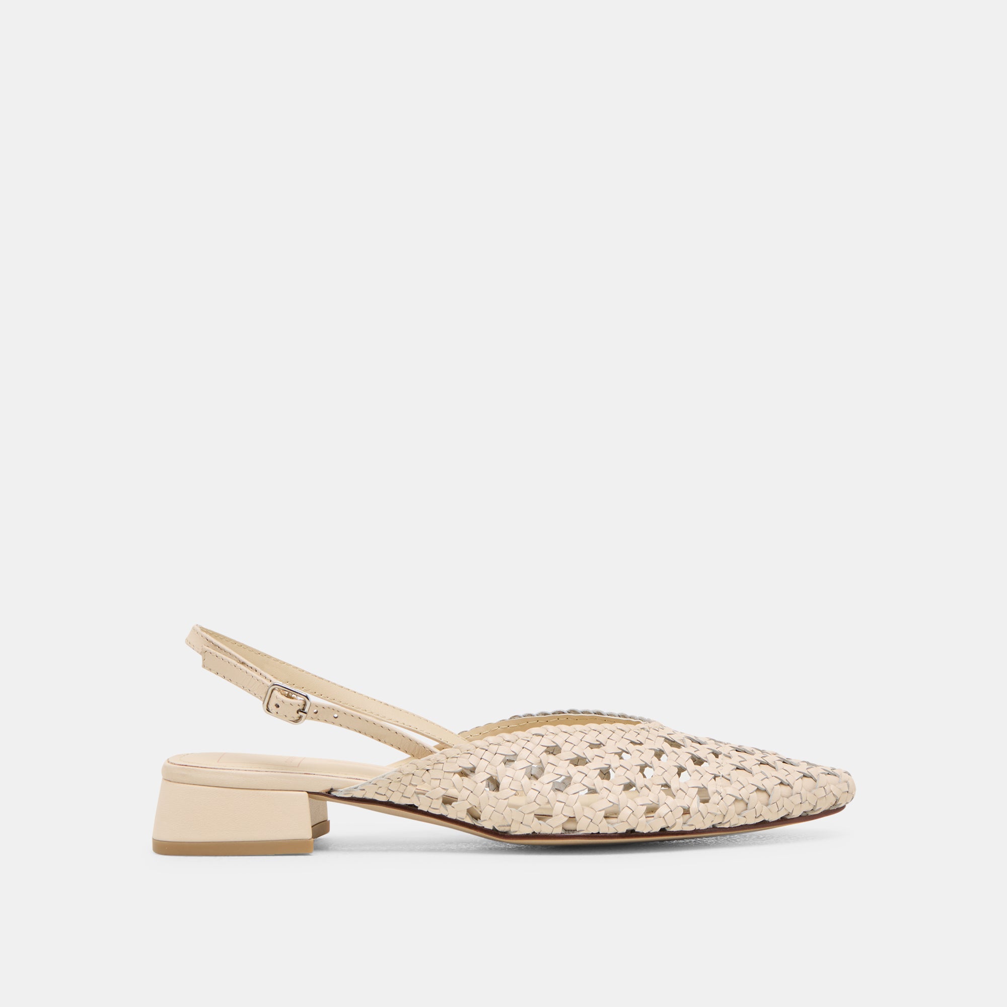 Women's Off White Woven Leather Birdie Flats - Comfortable Casual Loafers for Work, Travel & Everyday Wear