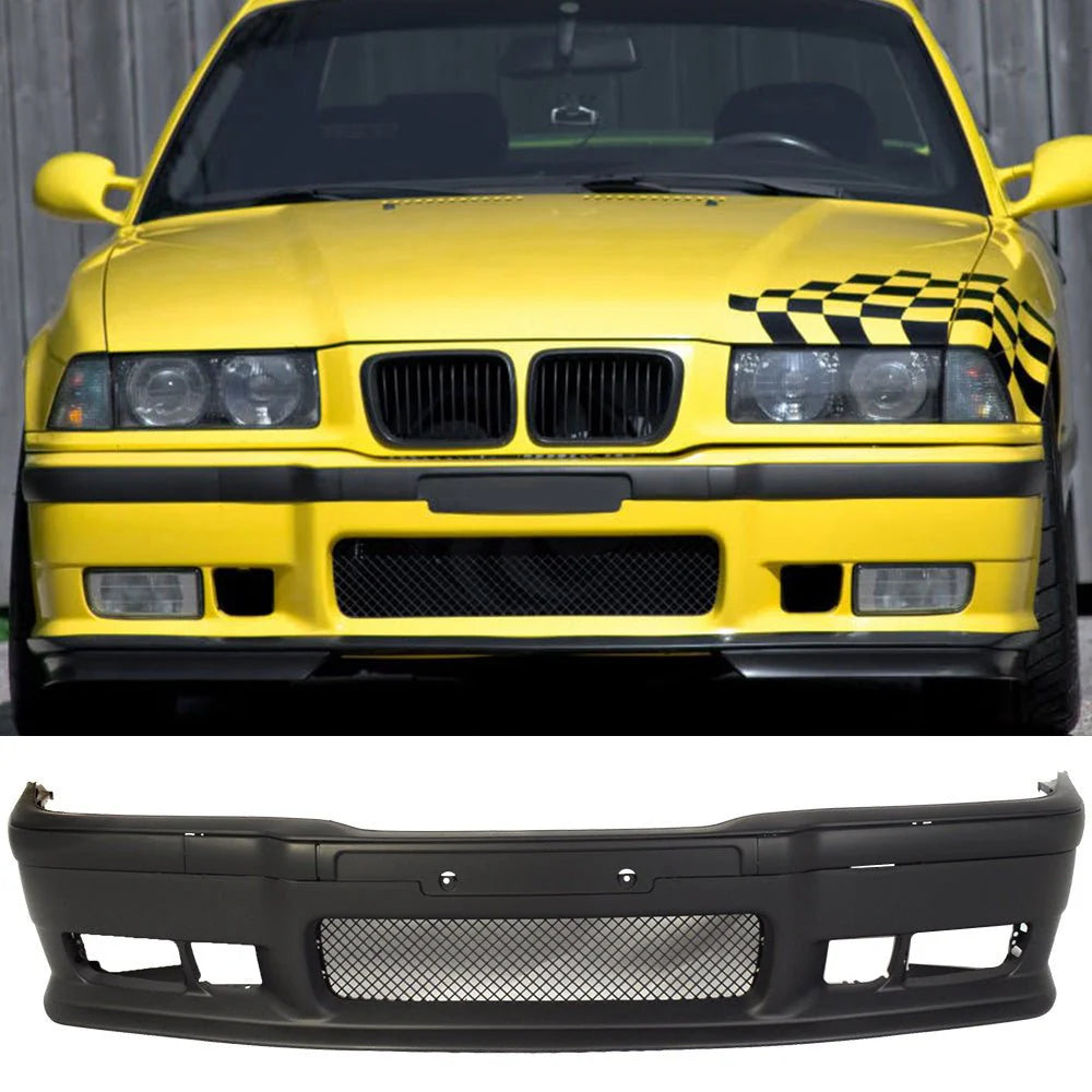 1992-1998 BMW E36 3 Series M3 Style Front Bumper Cover Conversion PP - Perfect Fit for BMW 318i 325i 328i - Upgrade Your Car's Appearance for Street Racing & Show Cars