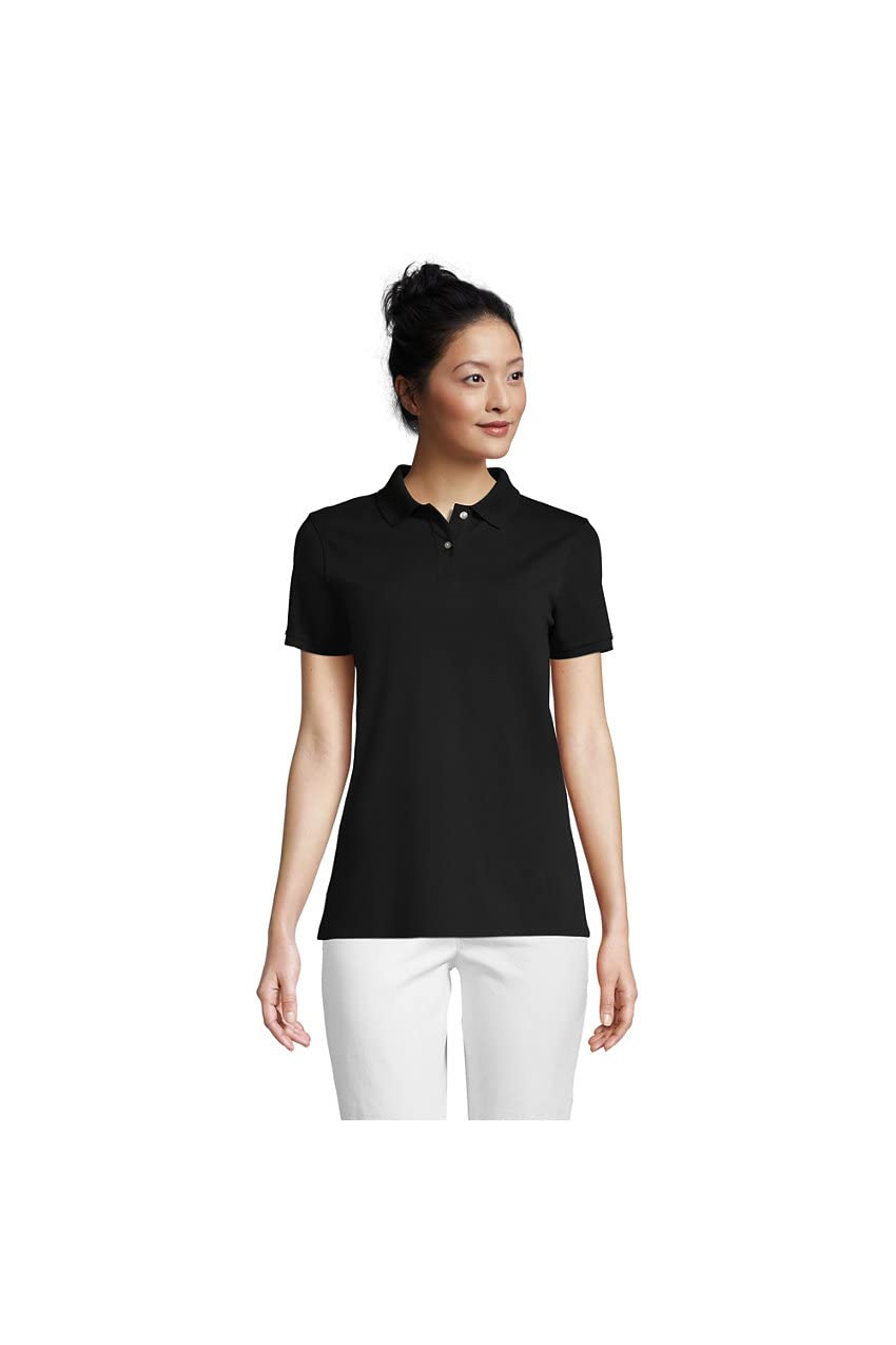 Lands' End Women's Tall Mesh Cotton Short Sleeve Polo Shirt - Breathable & Comfortable Casual Top for Work, Golf & Outdoor Activities