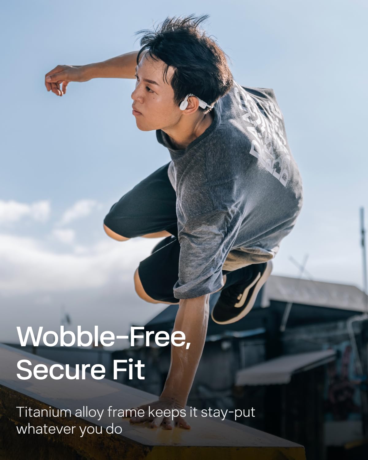 Shokz OpenMove Open-Ear Bluetooth Sports Headphones - Wireless Bone Conduction Headphones for Running, Cycling & Workouts - Sweatproof & Lightweight Design - Includes Bonus Sticker Pack (White) - Perfect for Gym, Jogging & Outdoor Activities