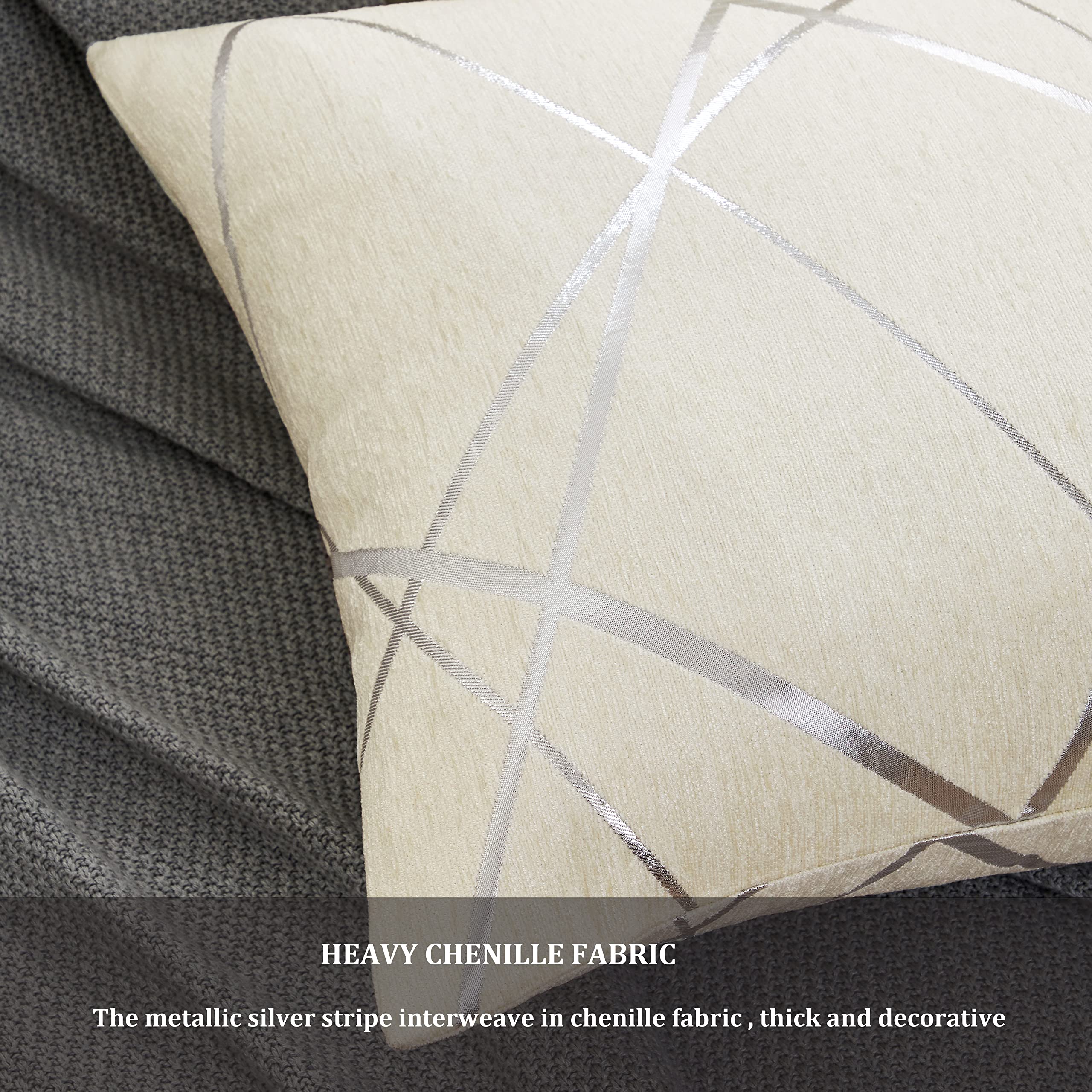 GIGIZAZA 16x16 Inch Decorative Throw Pillow Covers Set of 2 - Premium White Square Cushion Covers for Sofa, Couch & Bed - Soft Accent Pillows for Living Room, Bedroom & Home Decor