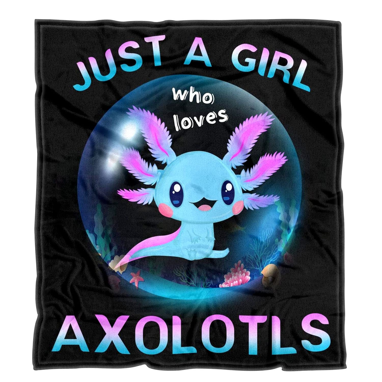 Soft Flannel Axolotl Throw Blanket for Girls - 50x60 Inch Cozy Couch & Bed Blanket - Perfect Gift for Axolotl Lovers - Ideal for Snuggling, Reading & Decorating Kids' Rooms