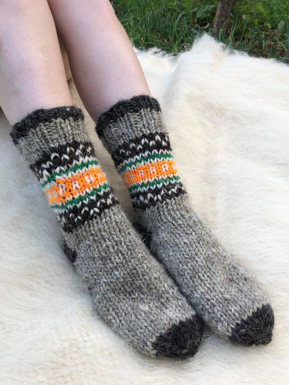 Premium Grey Wool Socks for Women (US 5-5.5) - Hand Knitted Thick Winter Socks, Organic Merino Wool, Extra Warm Bed Socks - Perfect for Cold Weather, Home Comfort & Outdoor Activities