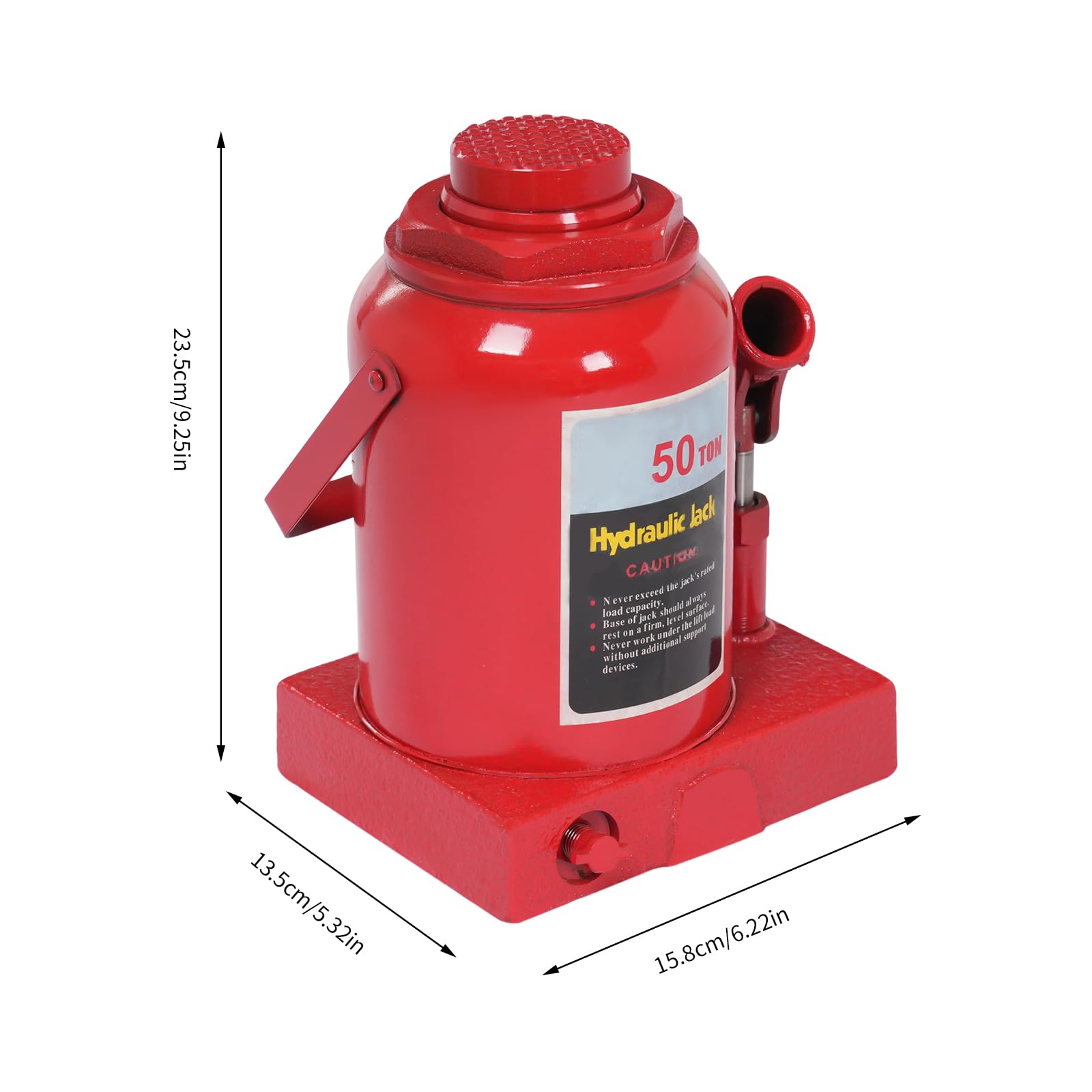 50 Ton Hydraulic Bottle Jack - Heavy Duty Welded Design for Auto Repair, House Lifting & Industrial Use (110,231 lbs Capacity, Red) - Perfect for Vehicle Maintenance, Construction & Emergency Scenarios