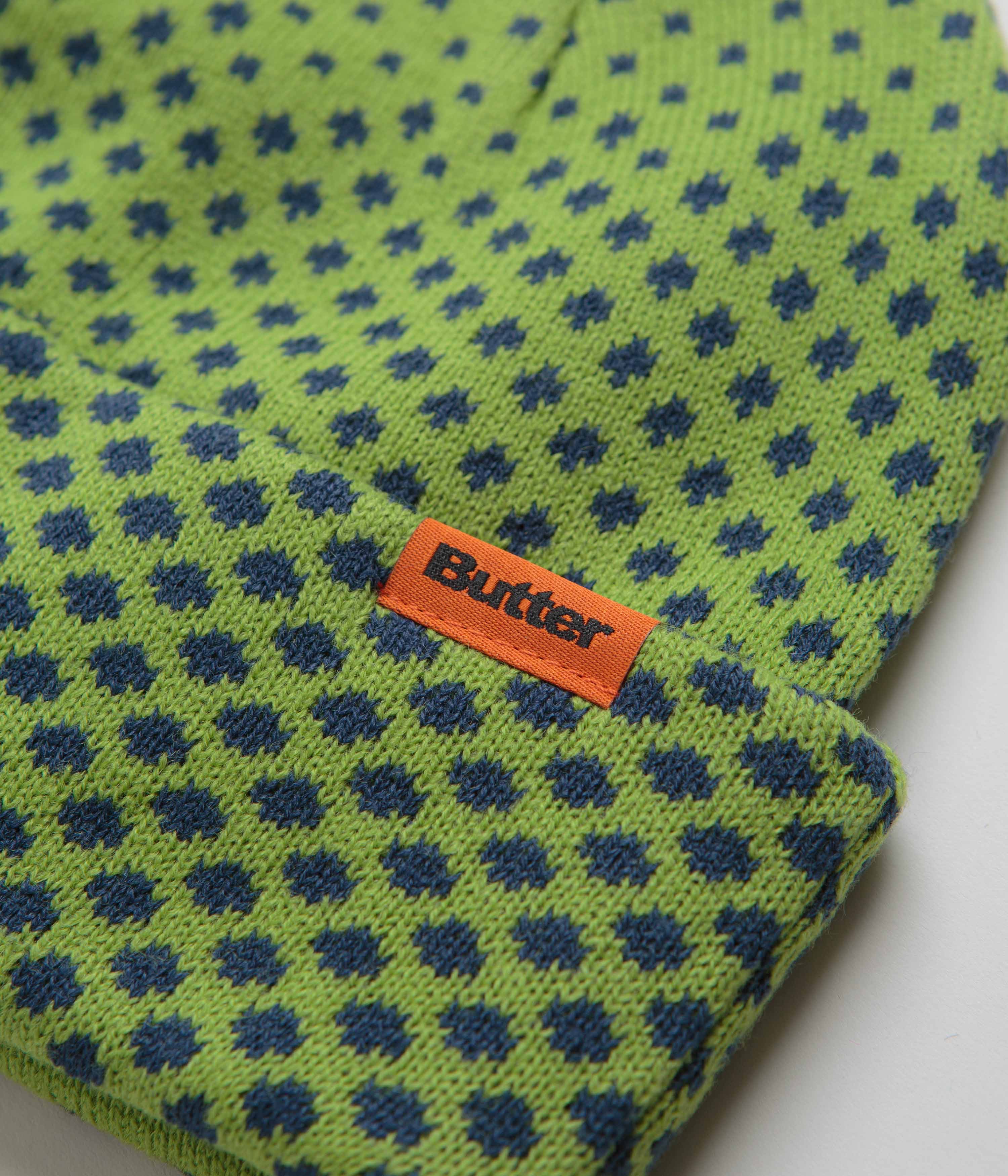 Butter Goods Halftone Cuff Beanie - Green Winter Hat for Men & Women - Perfect for Skiing, Snowboarding & Cold Weather Activities