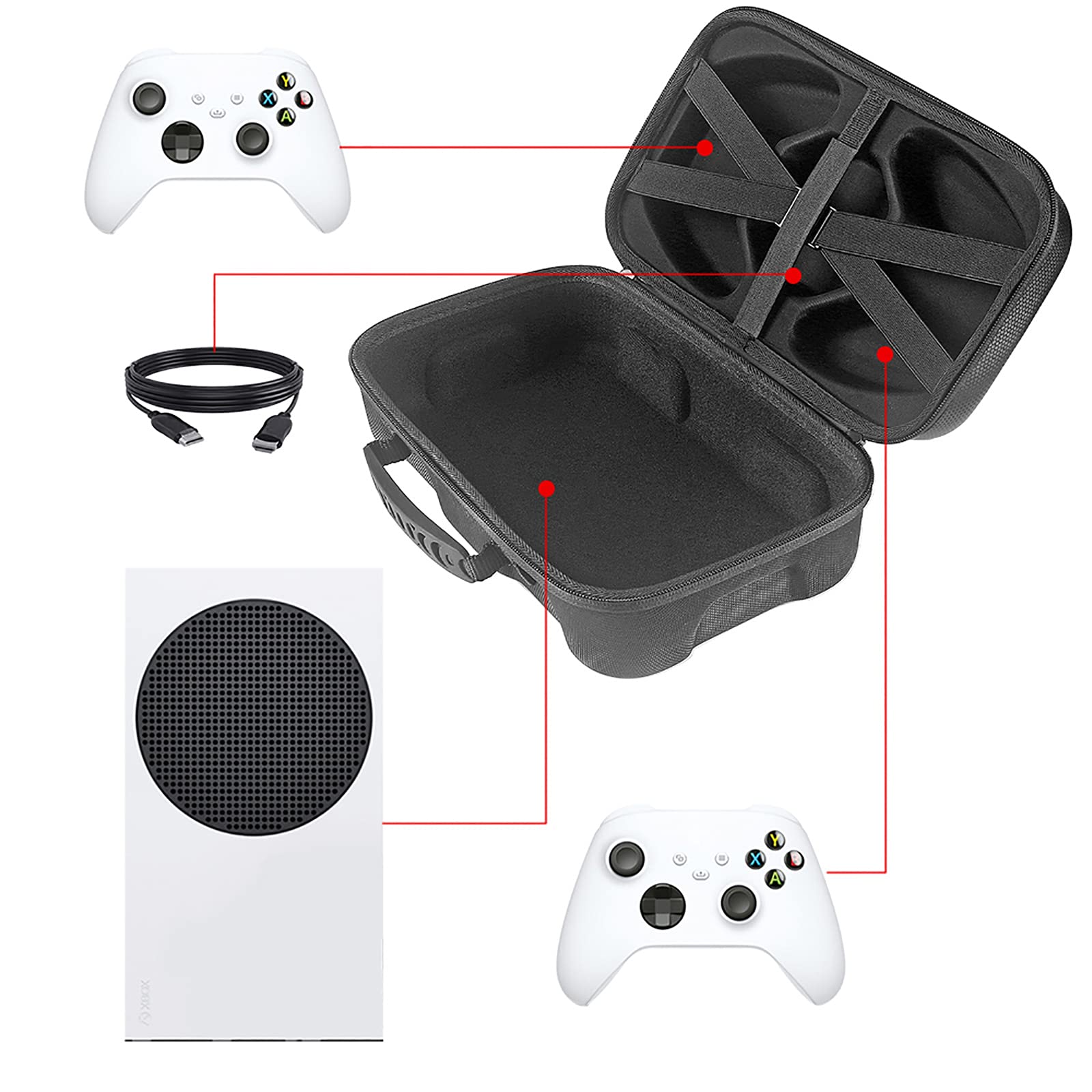 Xbox Series S Travel Controller Storage Bag - Elastic String Design for Secure Transport | Perfect for Gaming Accessories & Device Parts | Ideal for Travel, Commuting & Gaming Events