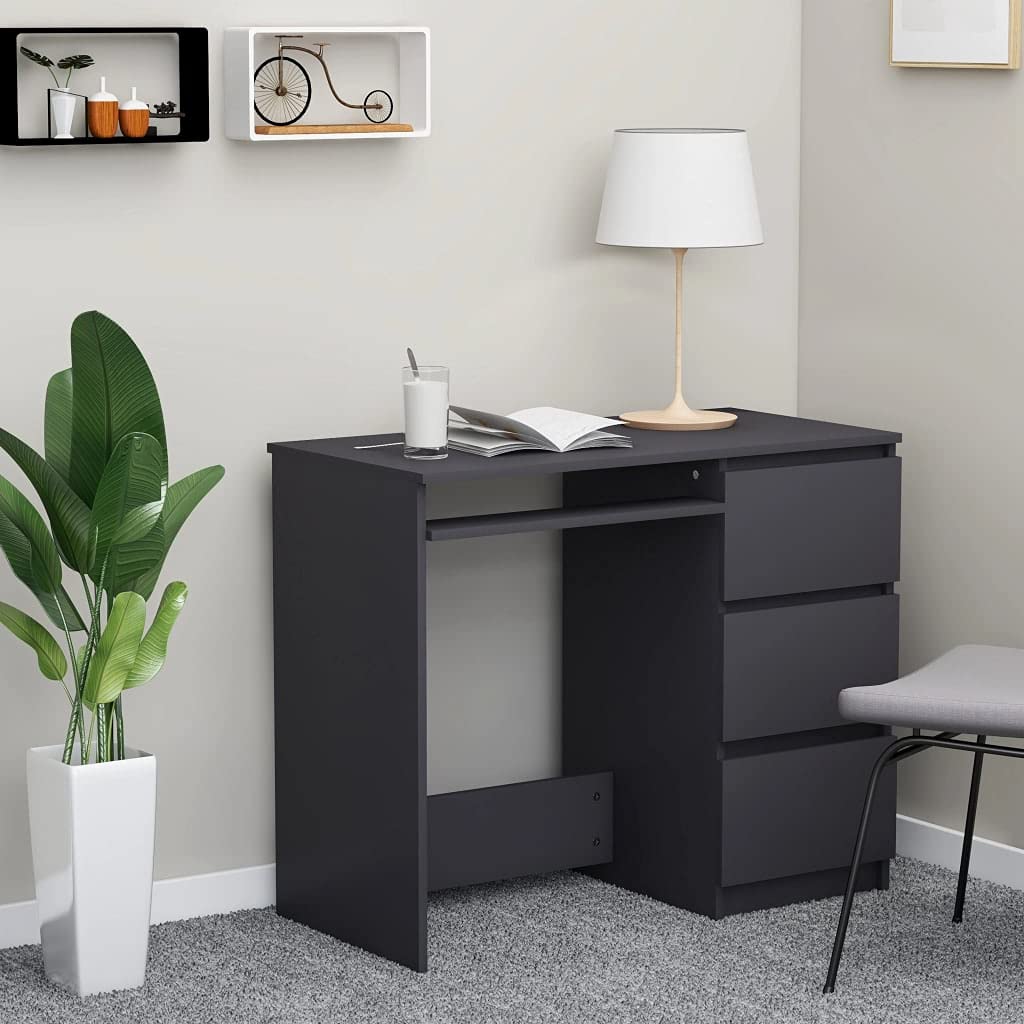 Compact Modern Gray Desk 35.4