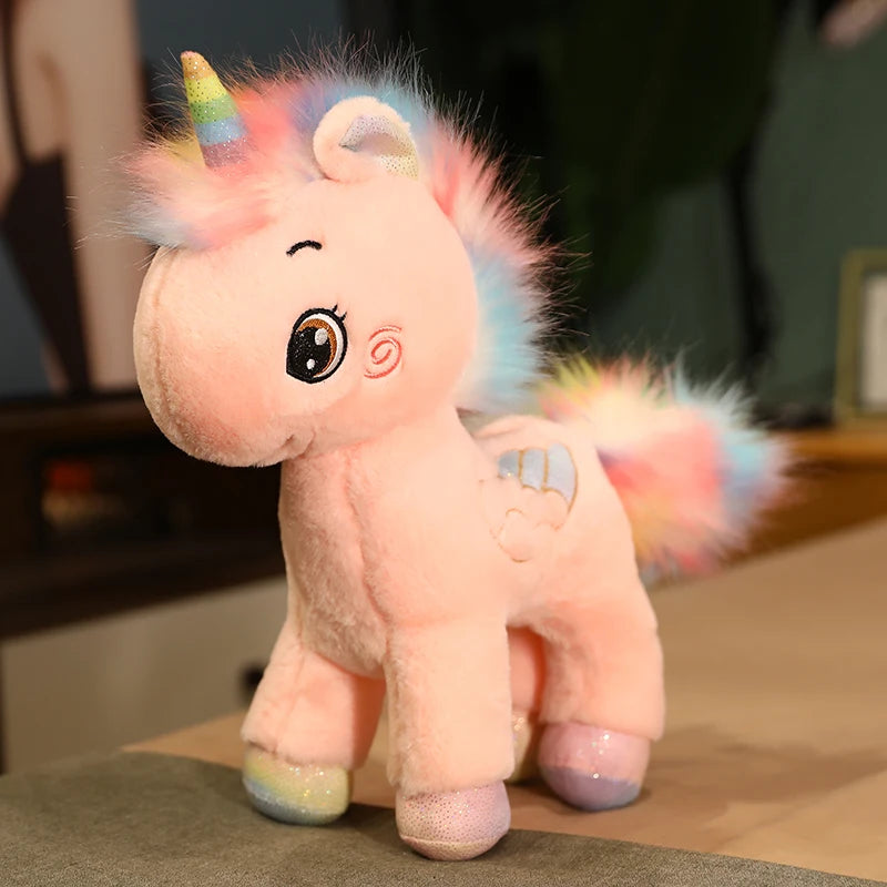 65/85cm Large Standing Rainbow Unicorn Plush Toy - Soft Stuffed Animal Pillow for Girls, Kids Room Decor, Valentine's Day Gift, Birthday Present, Cute Nursery Accent (Perfect for Bedtime Snuggles & Playtime)