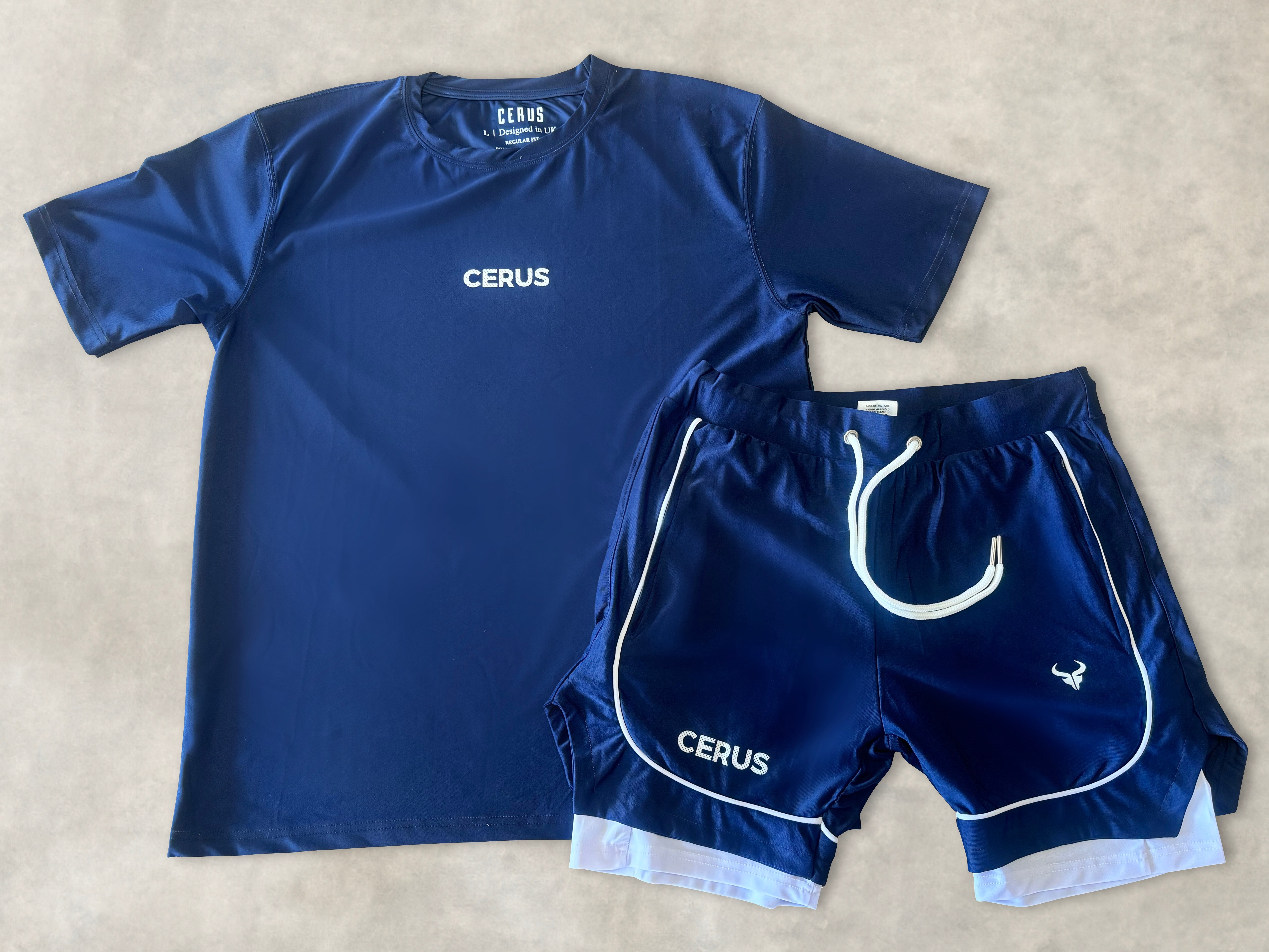 Cerus Navy Flow Men's T-Shirt - Comfortable Cotton Crew Neck Tee for Casual Wear, Gym & Everyday Outfits