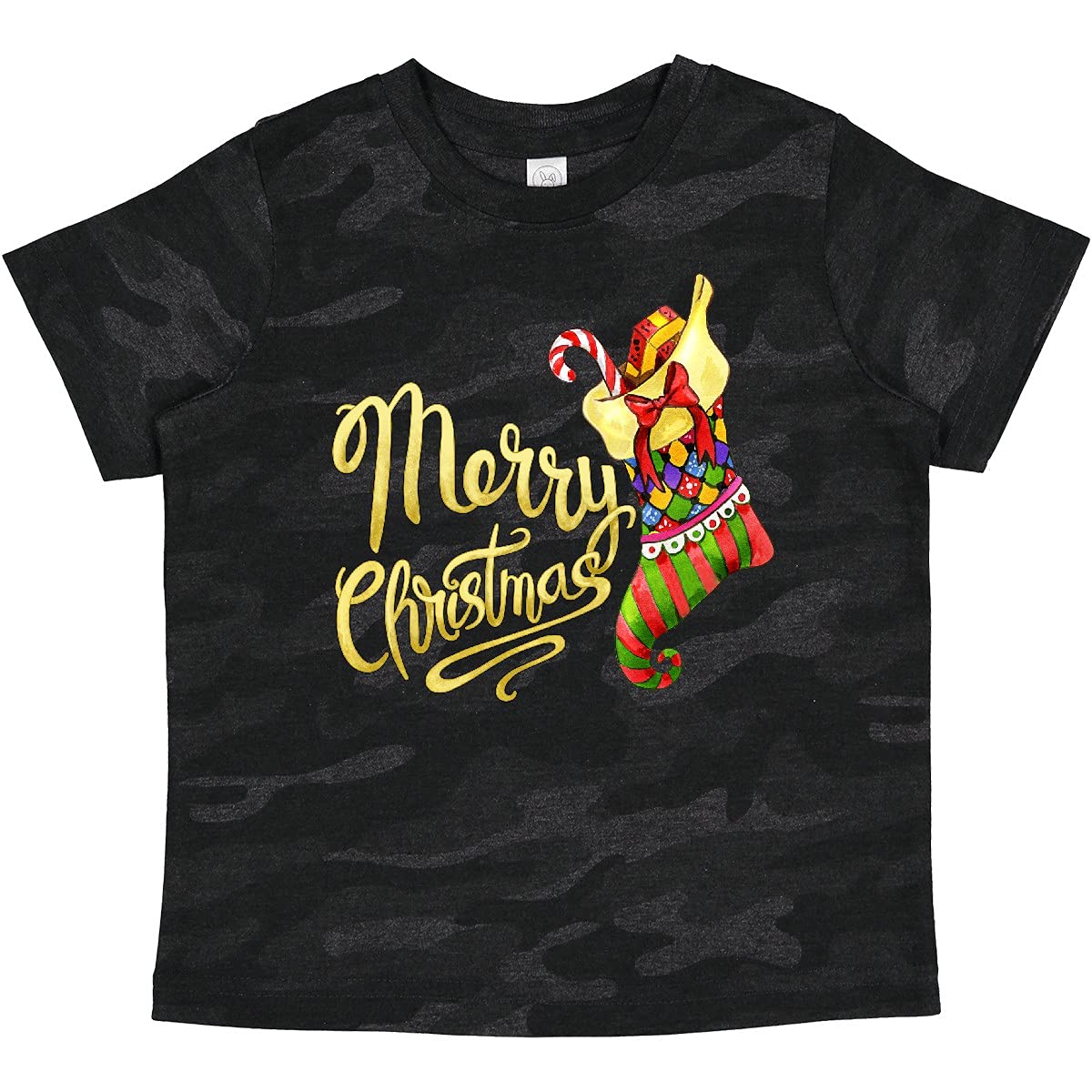 Inktastic Merry Christmas Watercolor Stocking Baby T-Shirt - Cute Holiday Outfit for Infants & Toddlers - Perfect for Christmas Photos, Family Gatherings & Festive Celebrations