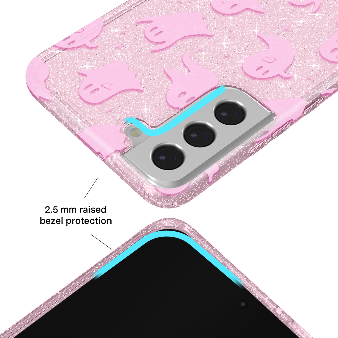 Pink Glitter Samsung Phone Case - Sparkly Protective Cover for Samsung Galaxy (Model) - Perfect for Parties, Night Out & Festive Occasions