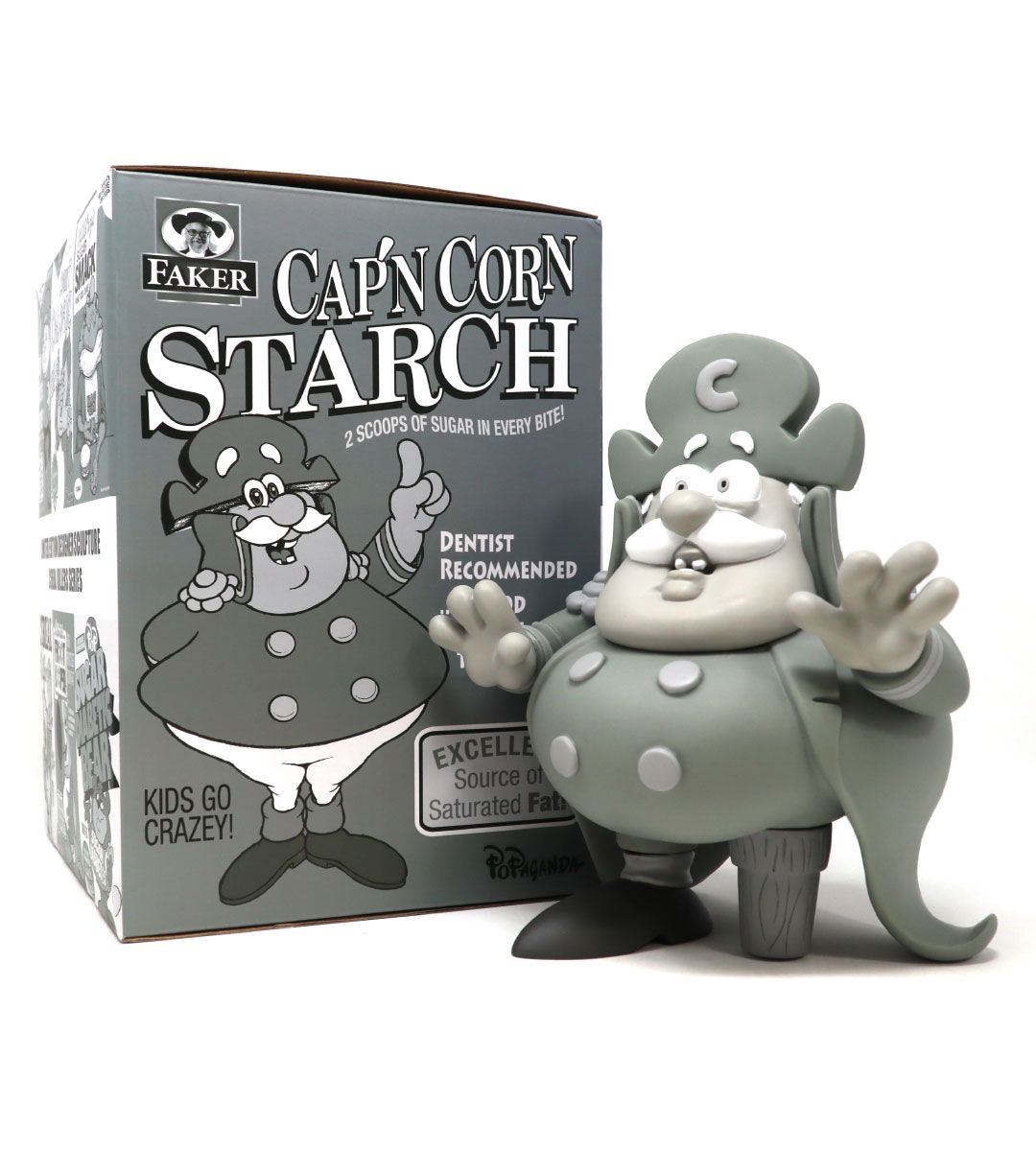 Cap'N Cornstarch Monotone by Ron English - Limited Edition Pop Art Collectible for Home & Office Decor