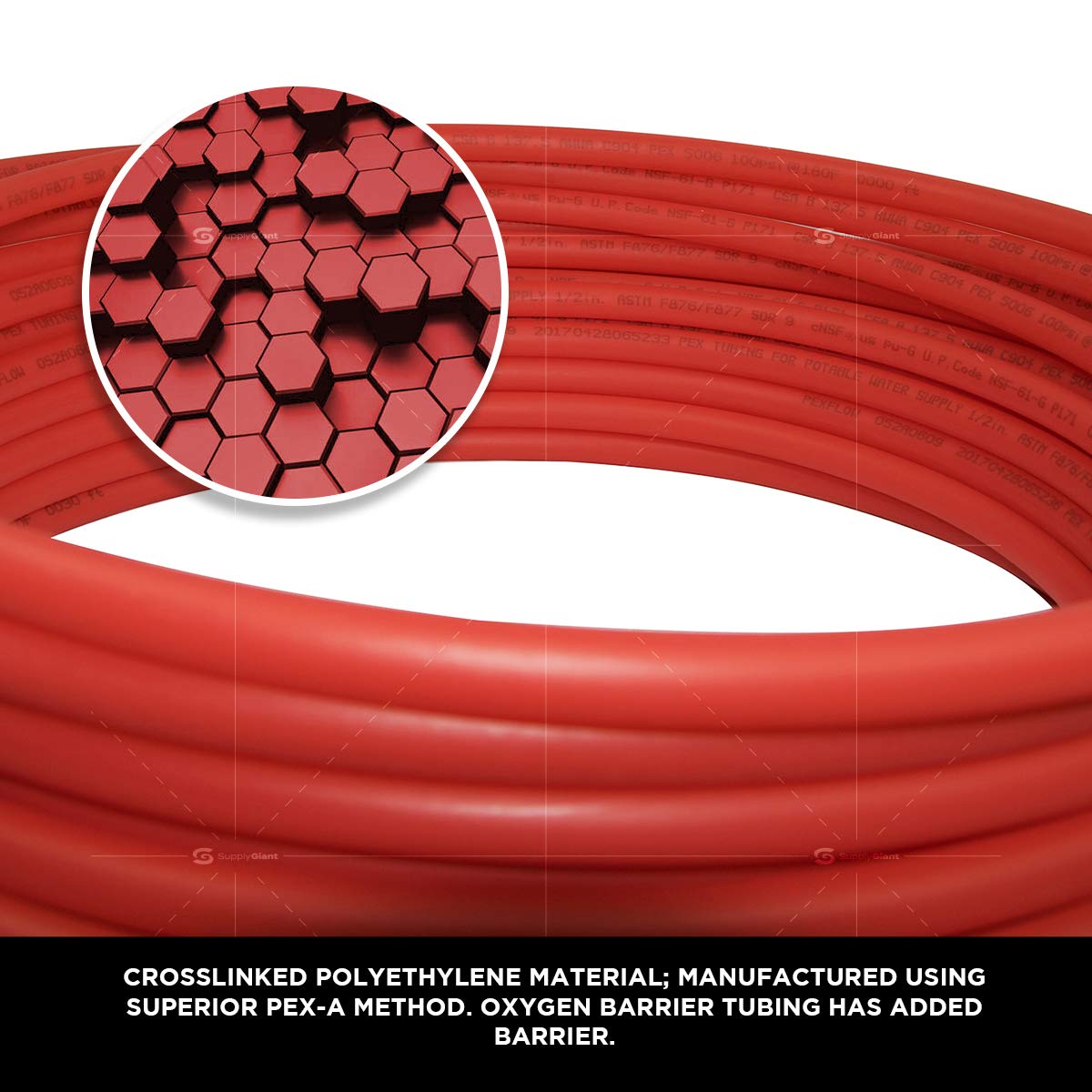 1 Inch x 100 Ft PEX-A Tubing Coil - Non-Barrier Flexible PEX Pipe for Potable Water, Red Plumbing Supply - Perfect for Residential & Commercial Water Distribution Systems, Radiant Heating, and Hydronic Applications