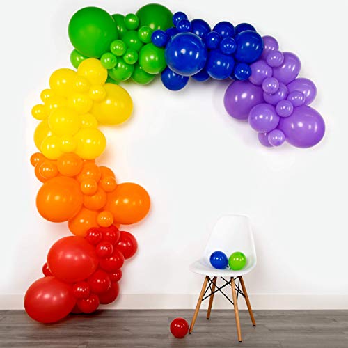 Yellow,orange,blue,green,red,purple