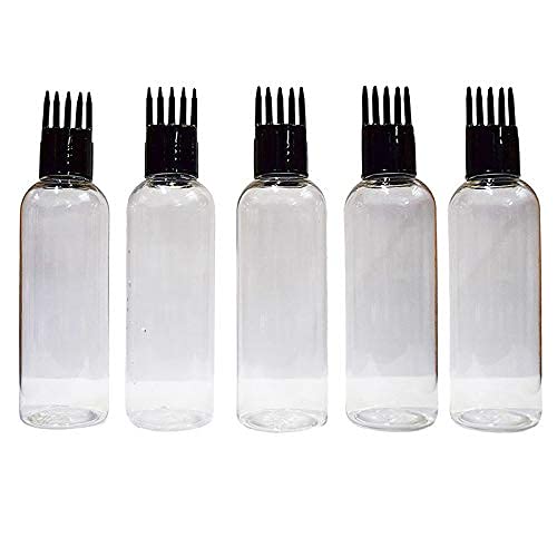Zhunmun Hair Root Applicator Bottle with Comb Cap - 100ml (Pack of 5) for Easy Scalp Application of Hair Oil, Shampoo & Medicine | Perfect for Hair Treatments, Scalp Massage & At-Home Hair Care