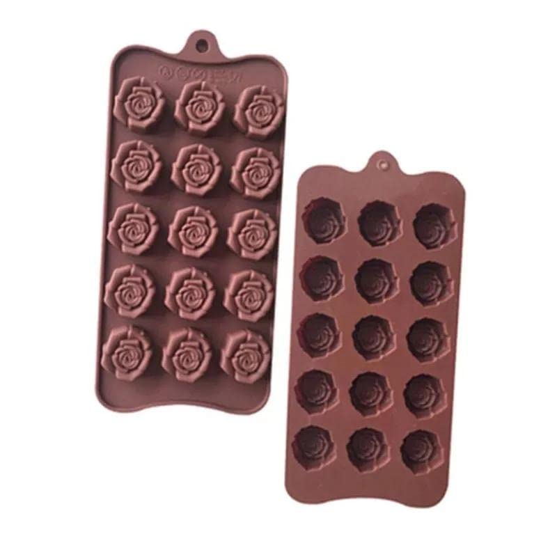 Premium Rose-Shaped Silicone Chocolate & Wax Mold Set - Food-Grade Baking & Candle Making Supplies for DIY Desserts, Candles, Soaps - Perfect for Valentine's Day, Weddings & Home Decor