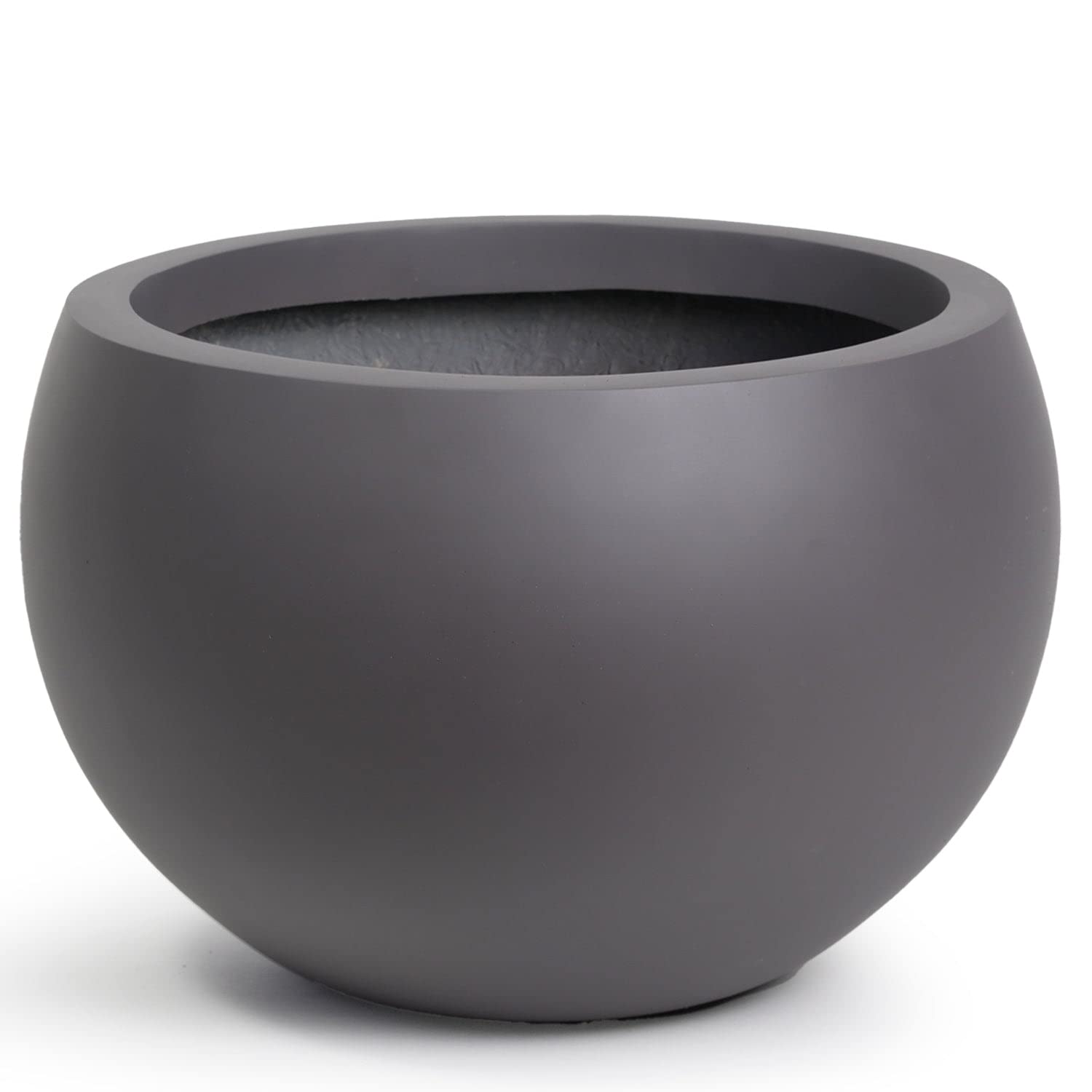 Greenery Unlimited Calyer Plant Pot - Indoor Outdoor Large Planter with Drainage Hole for Houseplants, Succulents, Herbs - Slate Grey - Perfect for Living Room, Patio, Garden Decor