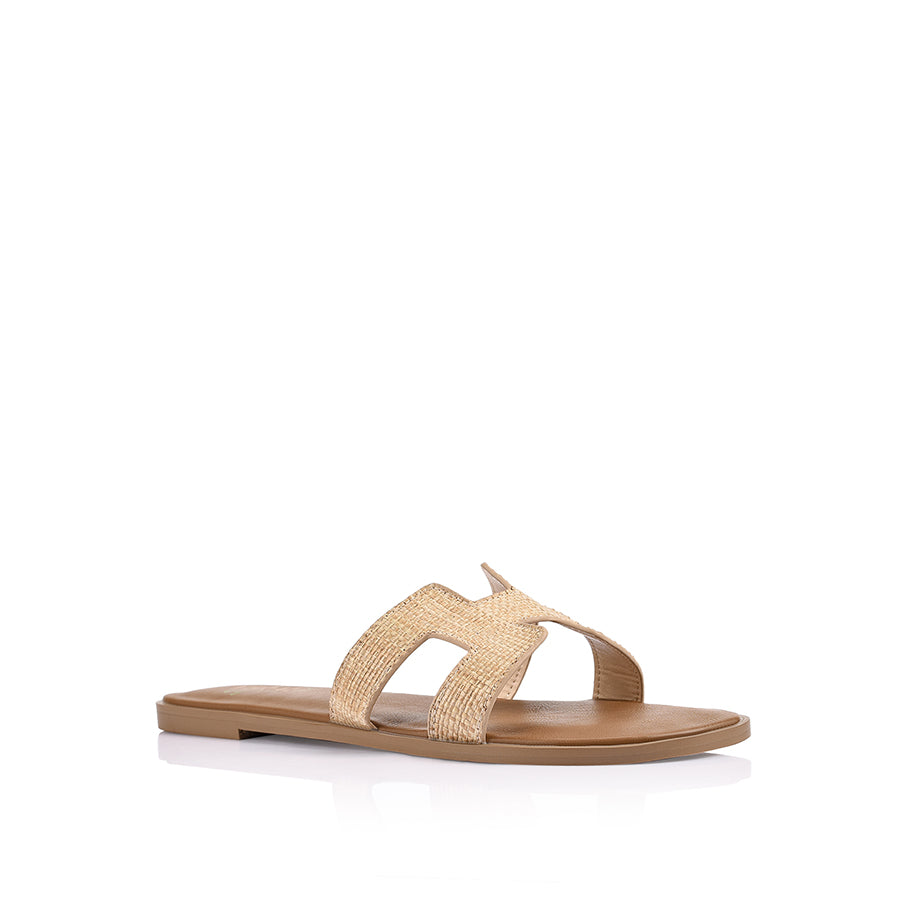 Sandra Women's Casual Slides - Comfortable Natural Raffia Sandals for Beach, Pool, and Summer Outfits