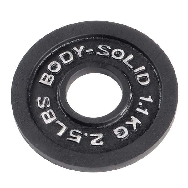 Body-Solid Cast Iron Olympic Weight Plate Set - 2 Inch Standard Hole for All Olympic Barbells | Strength Training, Home Gym & CrossFit Equipment for Weightlifting & Fitness