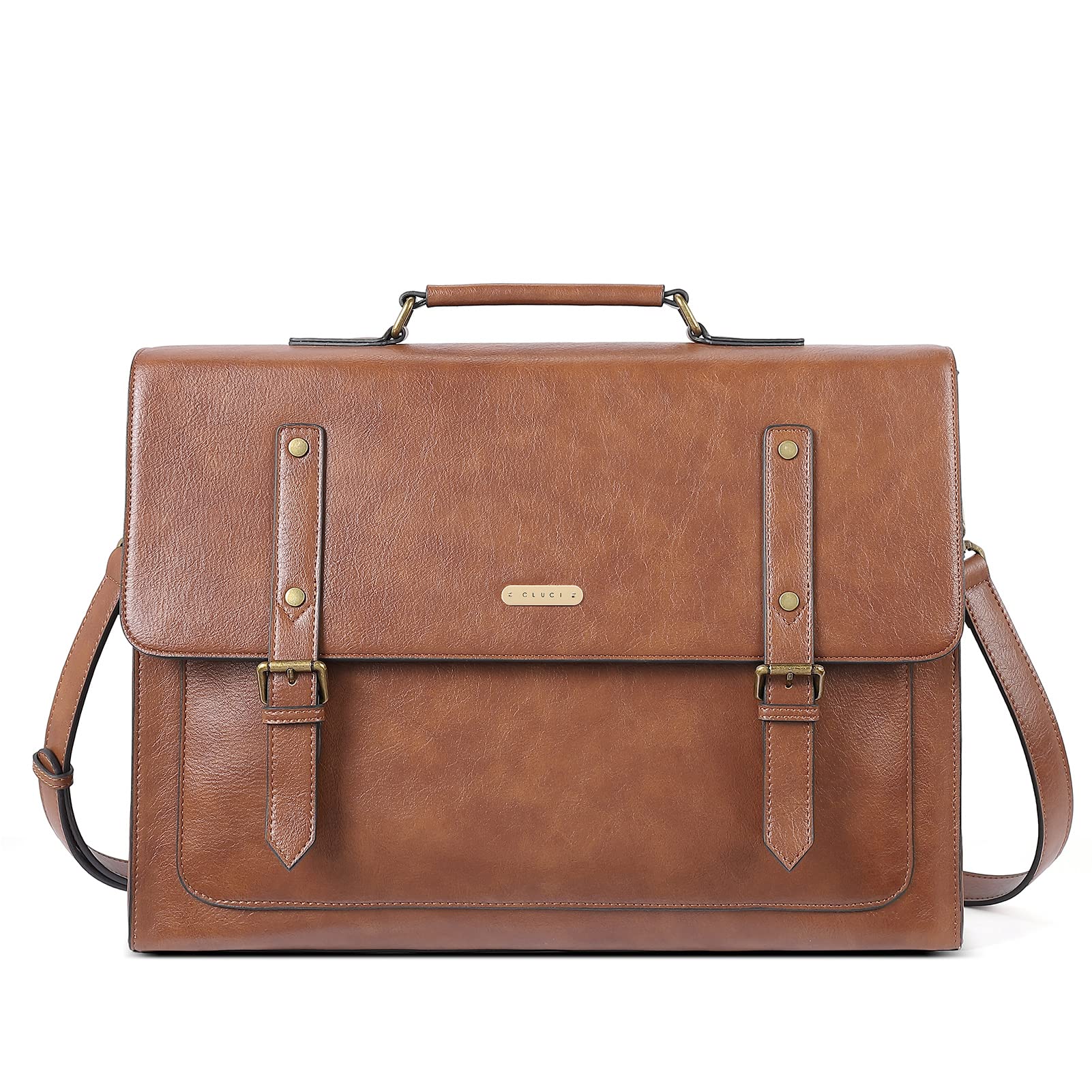 CLUCI Women's Leather Laptop Briefcase - 15.6 Inch Professional Business Tote Bag for Work, Office & Travel | Stylish Computer Bag for Businesswomen & Professionals