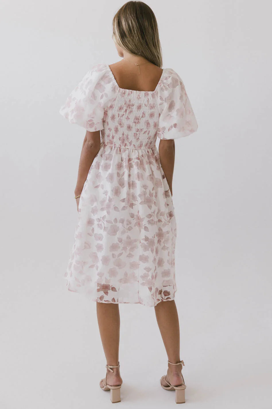 Beckett Floral Midi Dress - Women's Summer Floral Print Dress with Short Sleeves | Perfect for Beach Vacations, Garden Parties & Date Nights