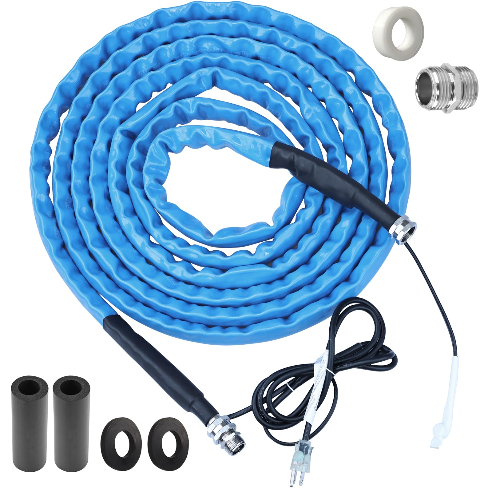 RVMATE 35FT Heated RV Water Hose -20℉ Freeze Proof with Energy Saving Thermostat | Winter Camping Hose for RV, Camper, Home & Garden | Prevents Frozen Pipes in Cold Weather