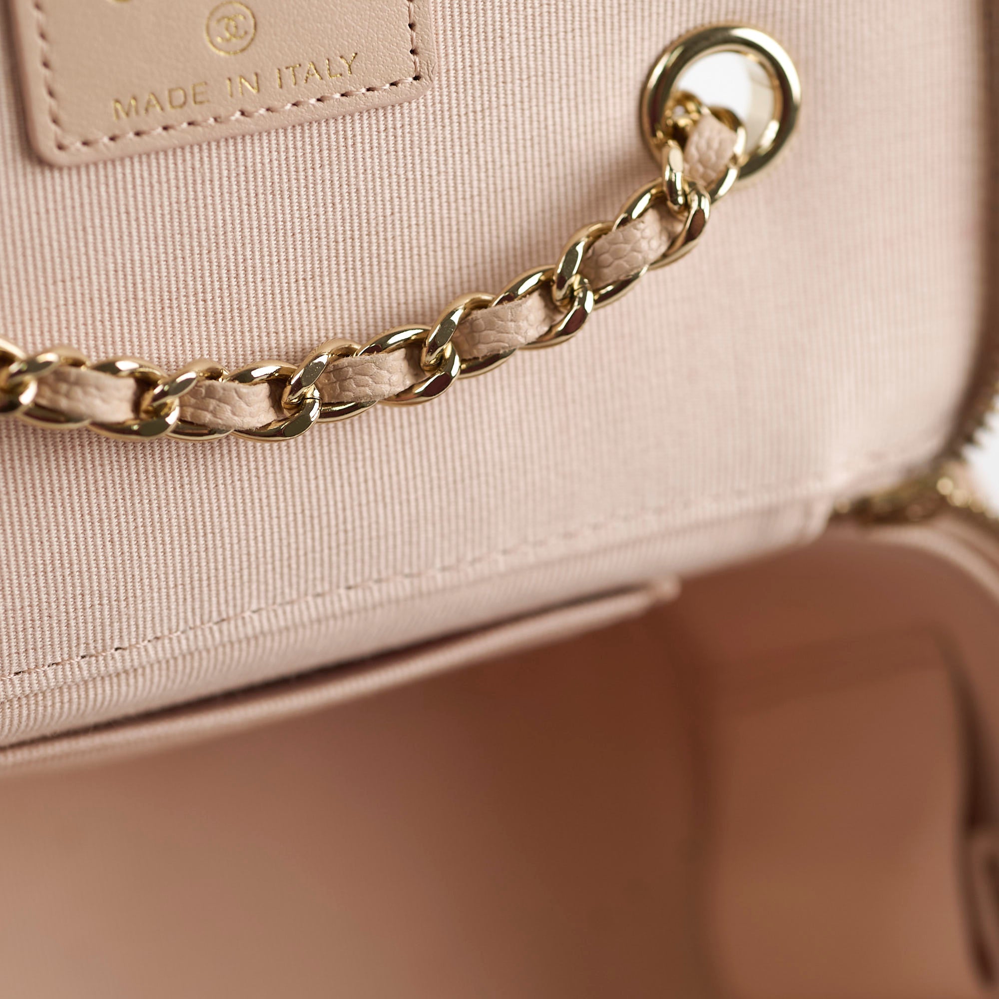 Chanel Mini Vanity Bag Caviar Leather Beige Claire 31 Series 2021 - New Version Luxury Crossbody Bag for Women, Perfect for Parties, Dating & Evening Events