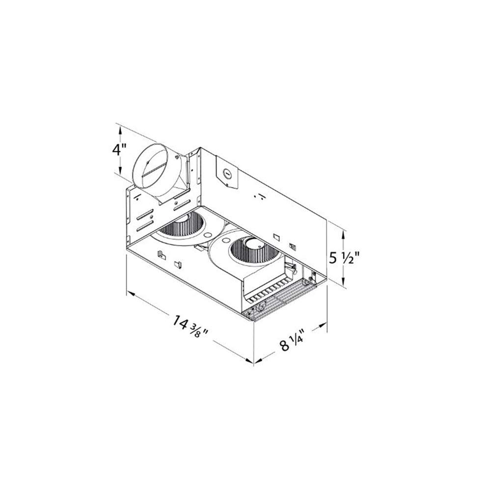 Delta Electronics RAD80LED BreezRadiance 80 CFM Bathroom Exhaust Fan with LED Dimmable Light and Heater - Quiet Ventilation for Bathrooms, Showers & Home Comfort