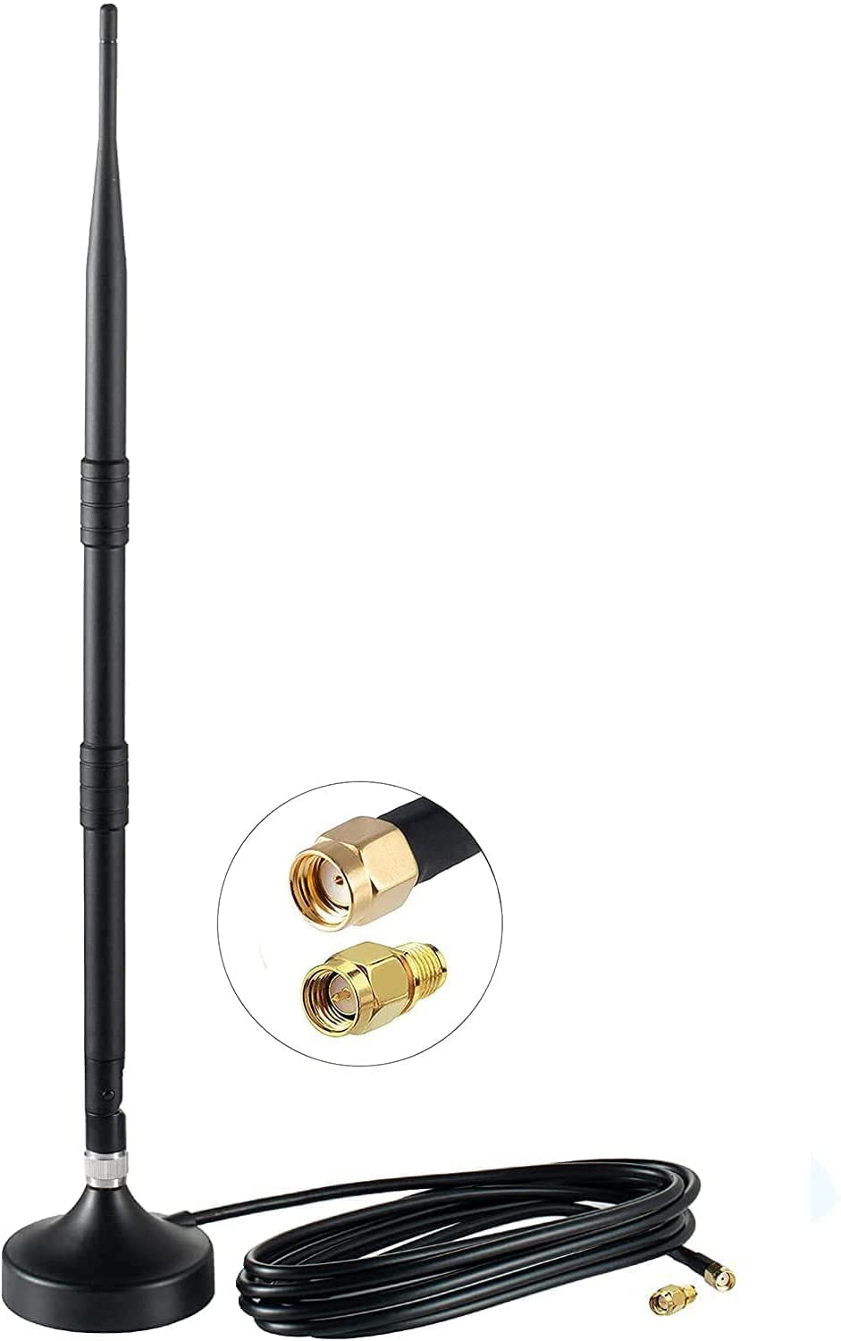 High Gain 8dBi Indoor 915MHz Magnetic Base LoRa Gateway Antenna with 3M/10FT Cable - Compatible with Helium Hotspot, RAK, MNTD, Nebra Bobcat 300, SenseCAP M1, SyncroB.it, Finestra HNT Miner - Perfect for Long-Range IoT Connectivity in Smart Homes & Offices