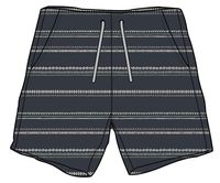 Drifter Organic Cotton Jacquard Shorts for Men - Deep Navy Jacquard Stripe Design - Comfortable Casual Wear for Summer, Beach, and Travel