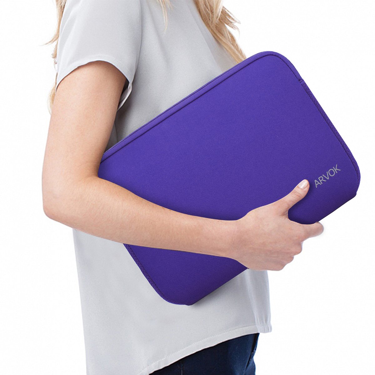 Premium 13-14 Inch Laptop Sleeve Case for MacBook Pro/Air, HP, Dell, Lenovo, Asus, Acer - Water-Resistant Protective Pouch with Soft Interior - Perfect for Work, School & Travel - Purple