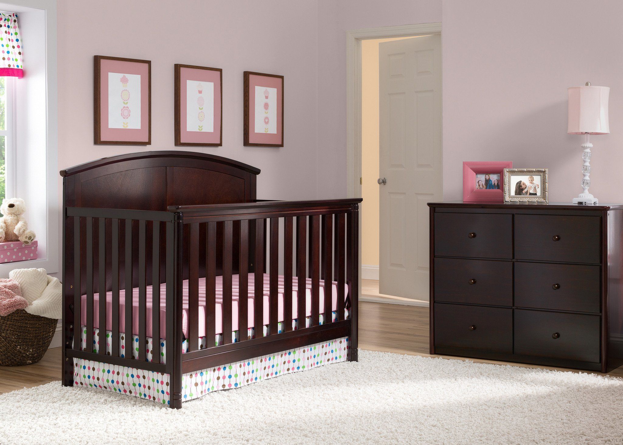 Somerset 4-in-1 Convertible Baby Crib with Toddler Bed, Daybed & Full-Size Frame - Perfect for Nursery, Bedroom & Growing Kids