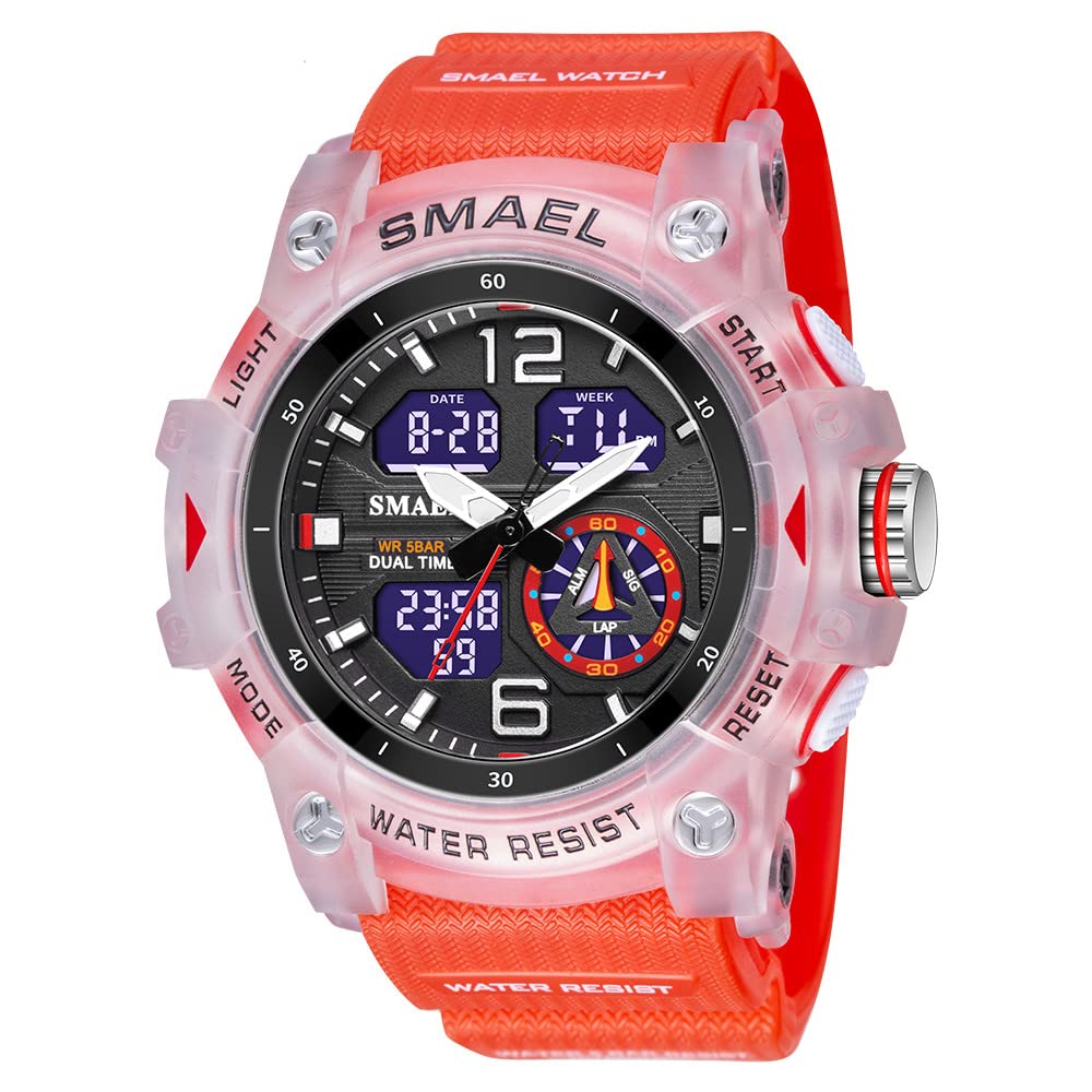 Men's Analog Digital LED Quartz Wristwatch - Waterproof Military Sport Watch with Dual Display - Perfect for Outdoor Activities, Workouts & Everyday Wear