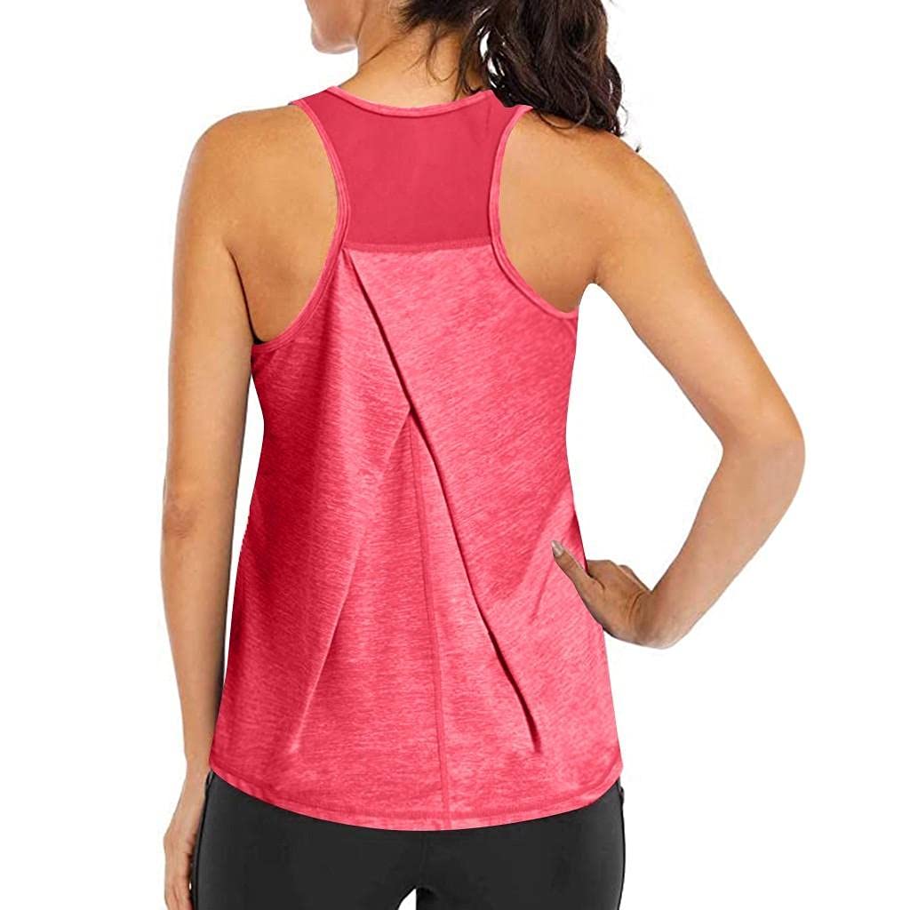 Women's Workout Tank Tops - Breathable Sleeveless Backless Sports Shirts for Gym, Yoga & Running | Solid Color Muscle Exercise Tops for Active Women
