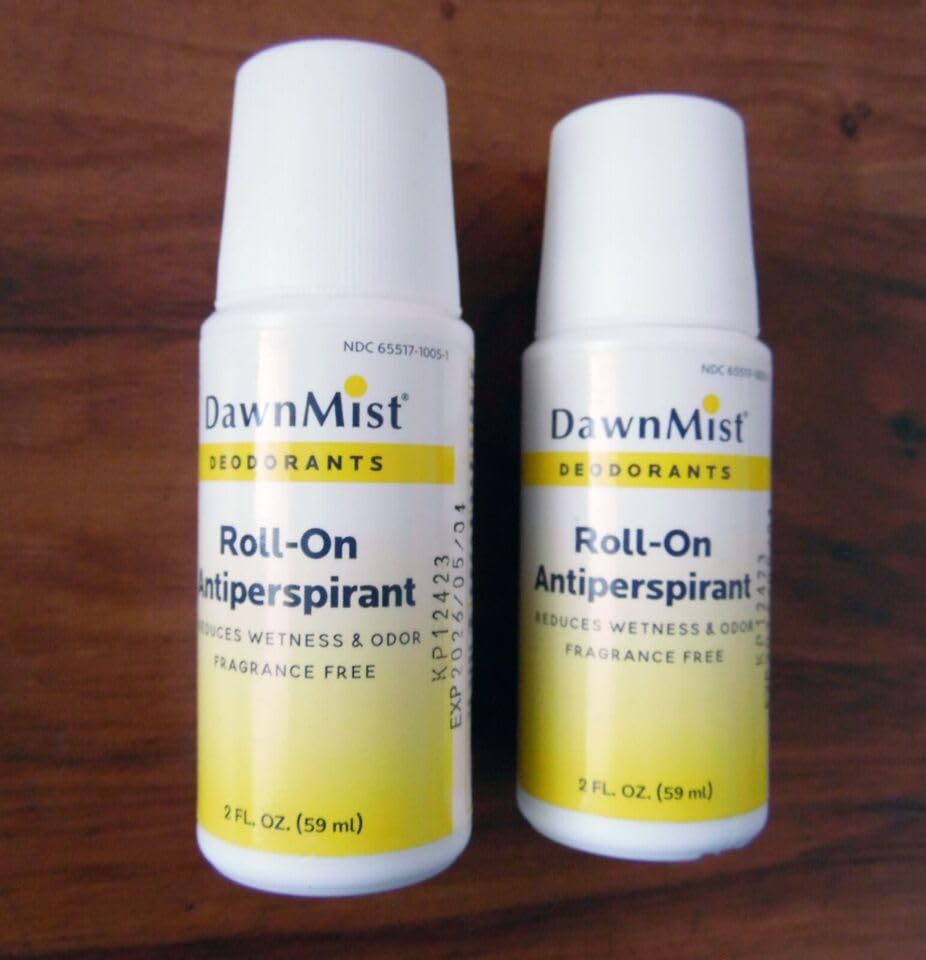 Pack of 2 Travel Size Deodorant Roll-On Antiperspirant 2.0 oz - Fresh Dawn Mist Scent for Women & Men - Perfect for Gym, Office & Daily Use