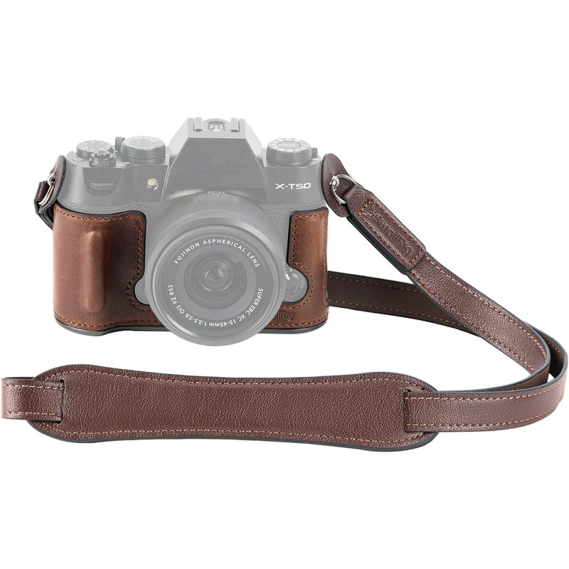 Premium Genuine Leather Half Case for FujiFilm X-T50 Camera - Stylish Protection & Grip for Photography Enthusiasts | Perfect for Travel, Street & Outdoor Shooting