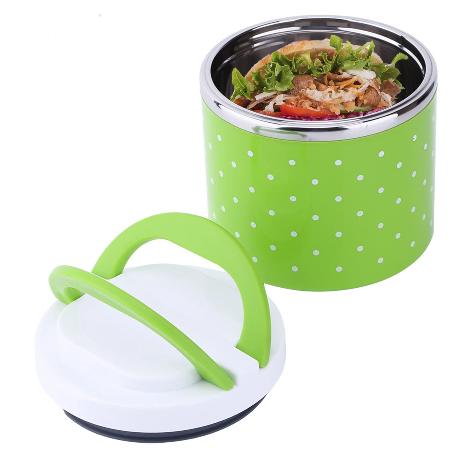 SALUTUY Single Layer Insulated Stainless Steel Lunch Box - Leak-Proof Thermal Food Container for Kids & Adults - Perfect for Picnics, Camping, School & Office Meals