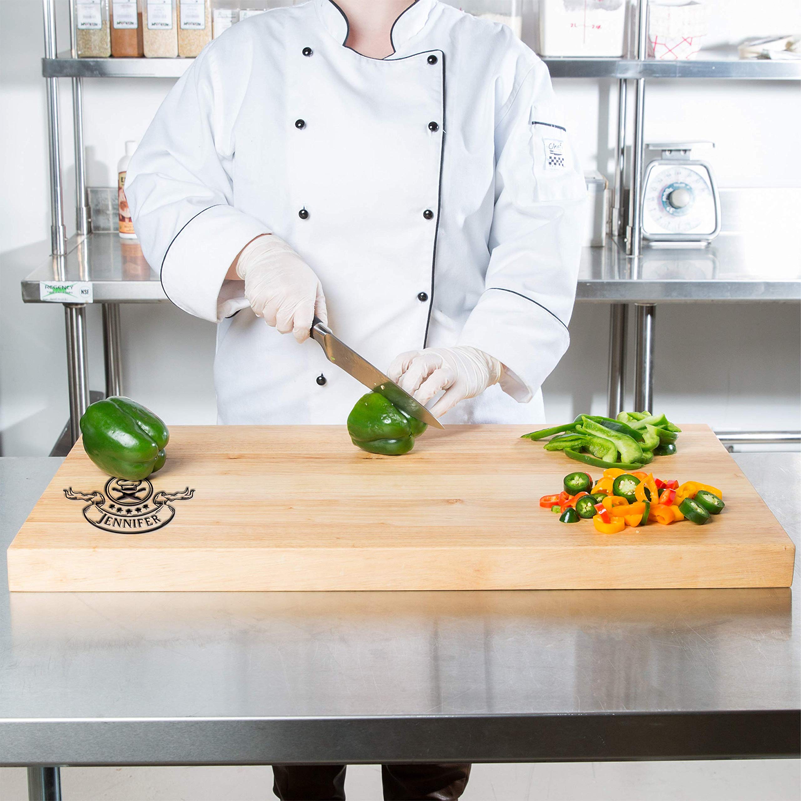 Premium Personalized Chef Knife & Wood Cutting Board Set - 30
