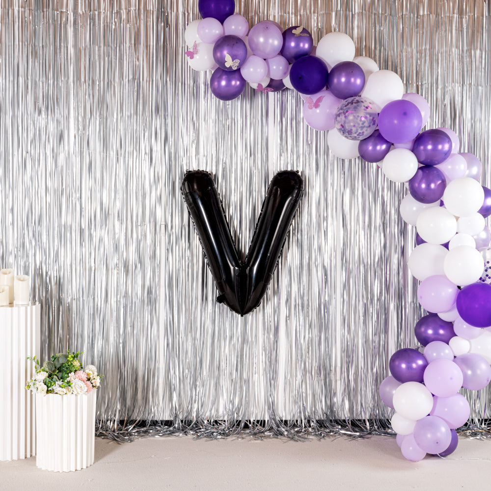 Balloonify Black Mylar Letter V Balloon - 40 Inch Large Foil Alphabet Balloon for Birthday Party Decorations, Baby Showers & Graduation Celebrations - 1 Count Box